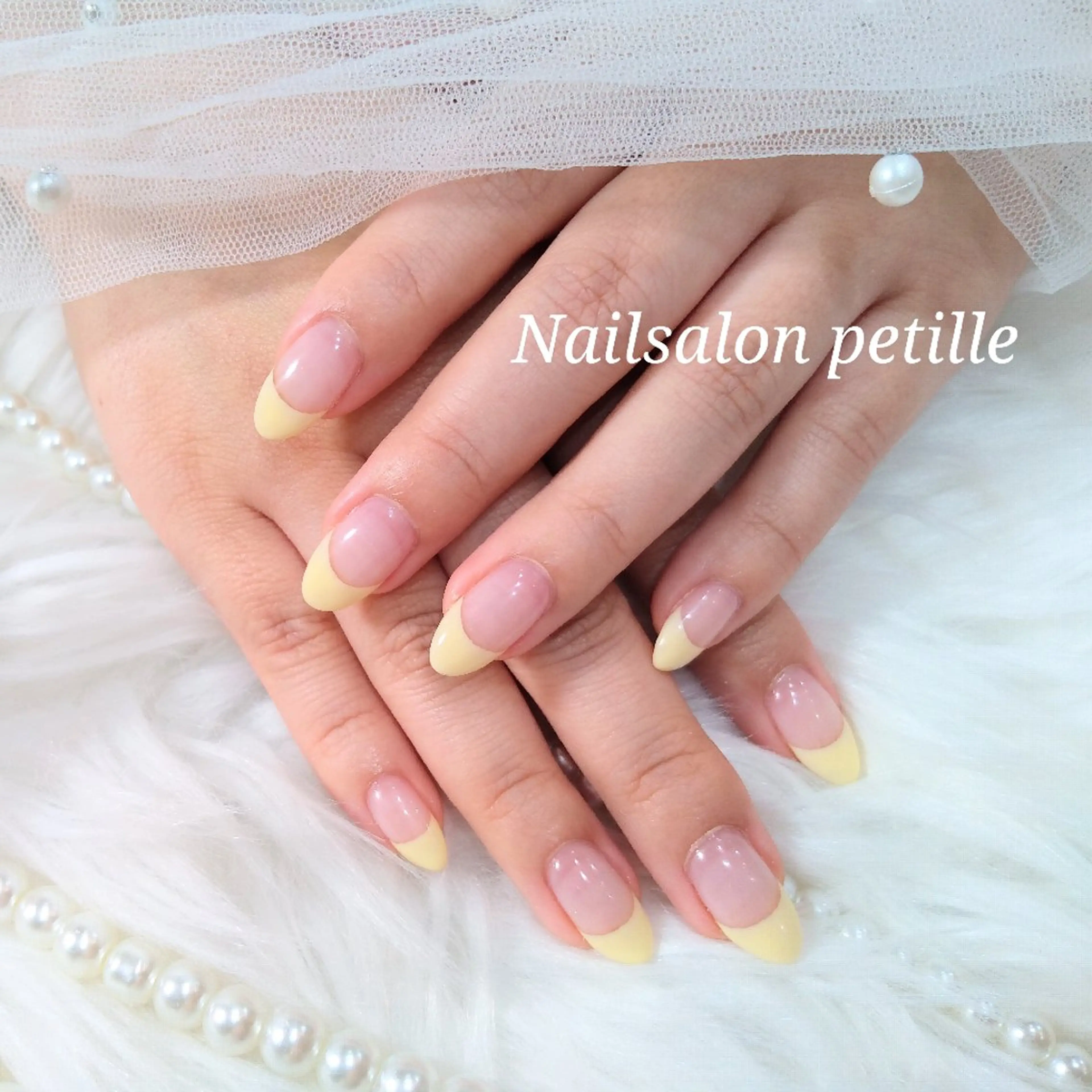 ネイル パステルネイル 黄色 ハンドネイル たかなし かなのネイルデザイン