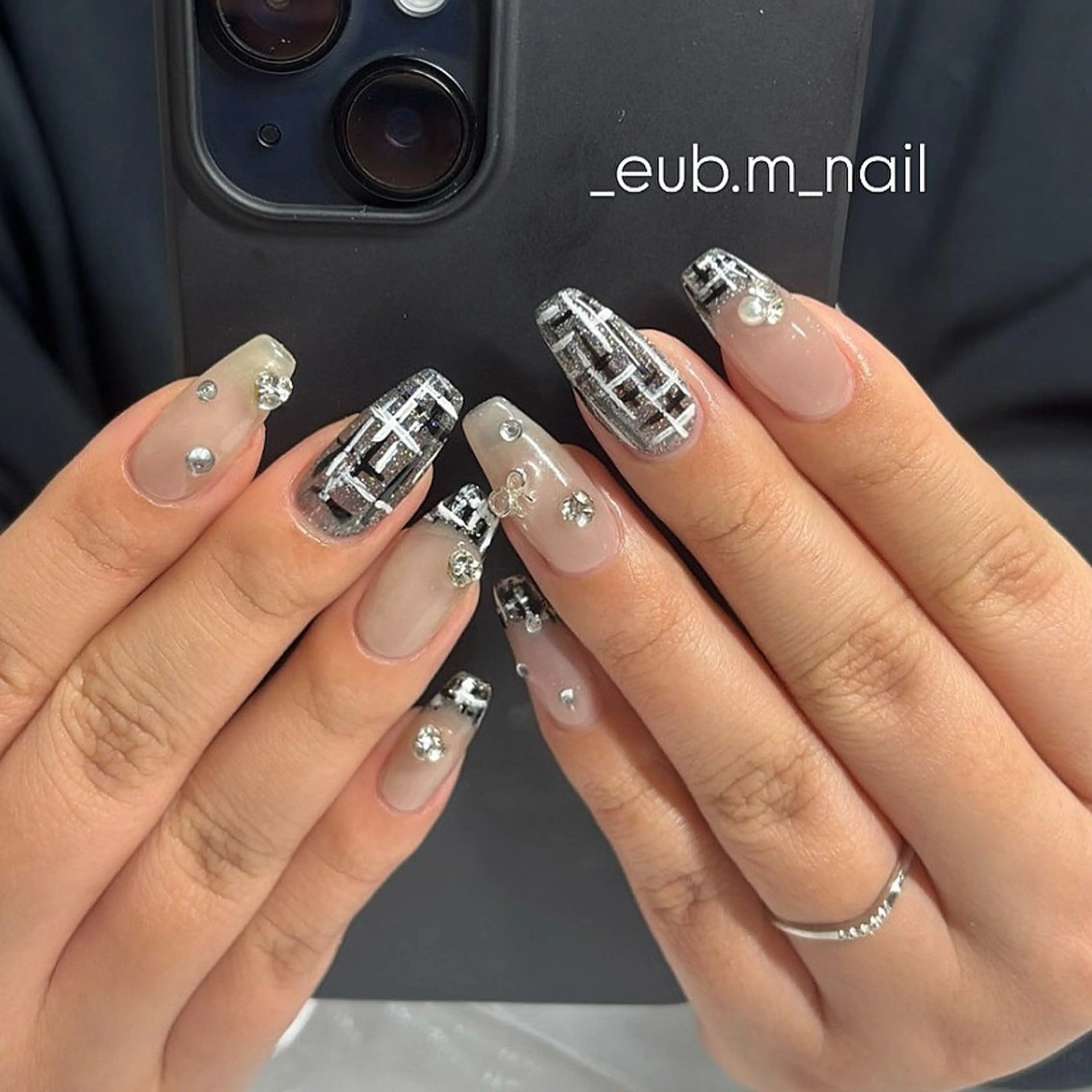 ネイル ツイードネイル ハンドネイル 深夜ネイルサロン eub.m_nailのネイルデザイン