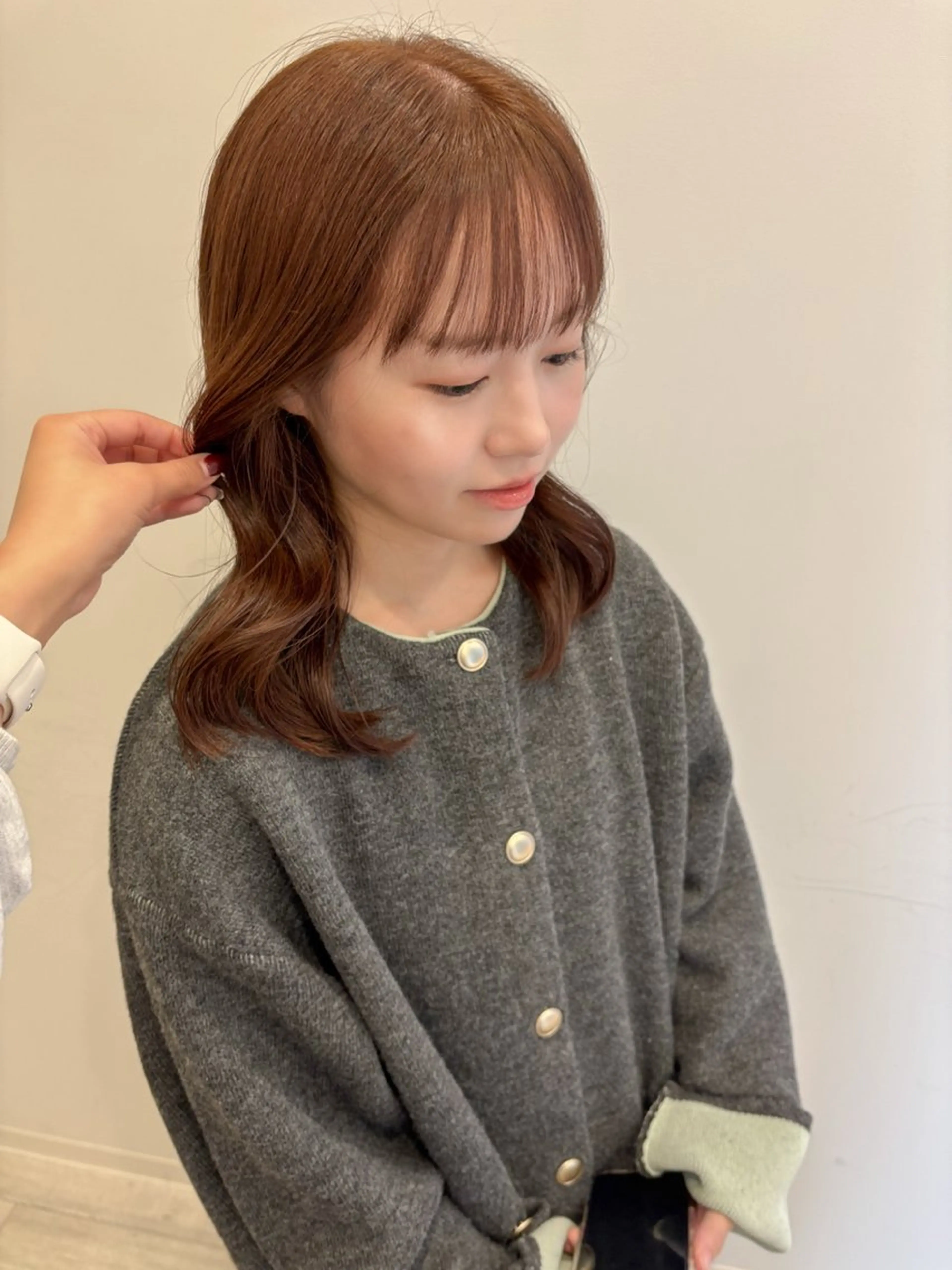 カラー 韓国ボブ/顔周り/べ ージュ/織田百華🎀のヘアスタイル