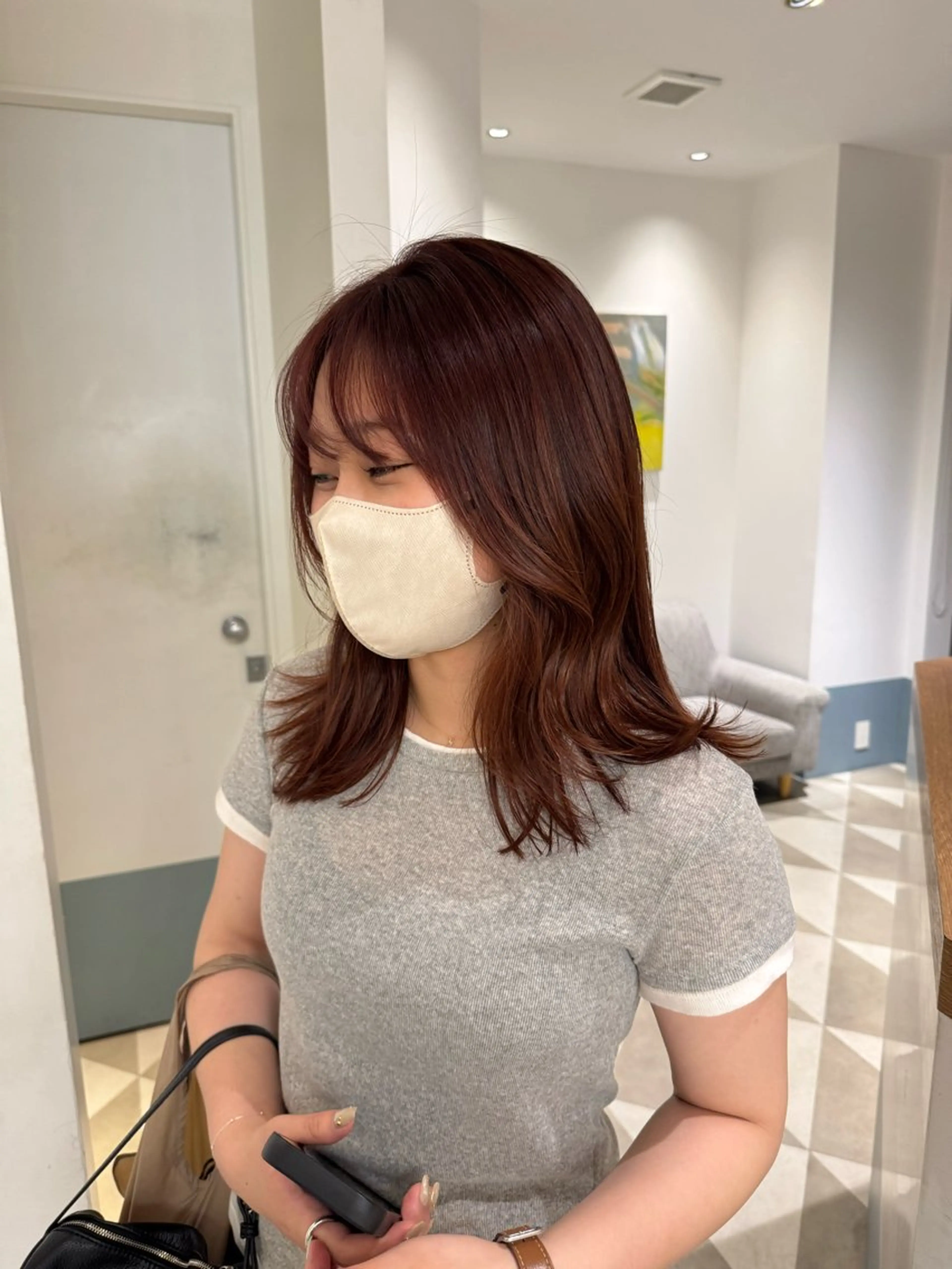 ミディアム ヘアカラー ホリグチ ルナのヘアスタイル