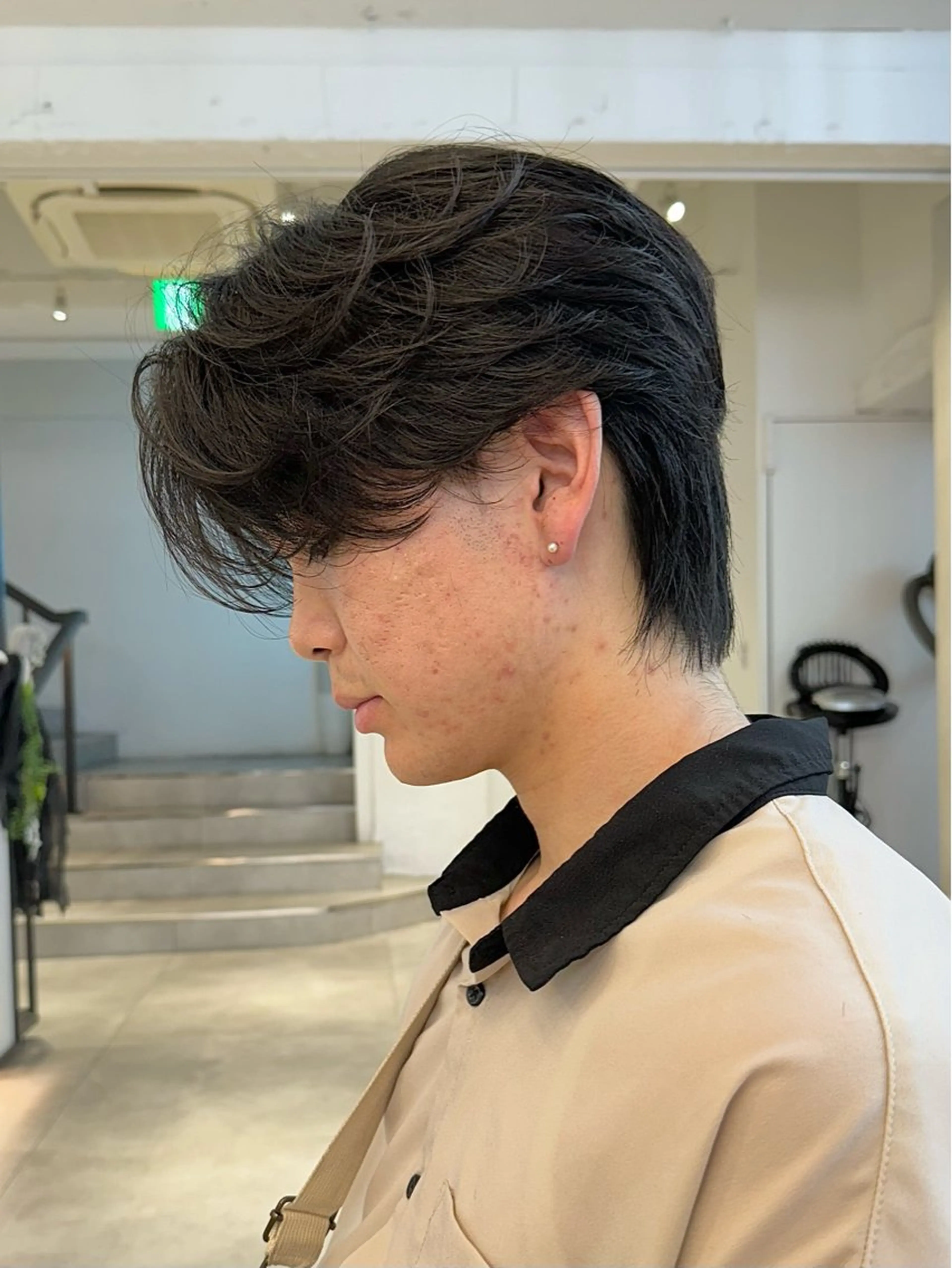 ミディアム パーマ メンズ カット パーマ 🇰🇷カルマパーマ kaito🇰🇷のヘアスタイル