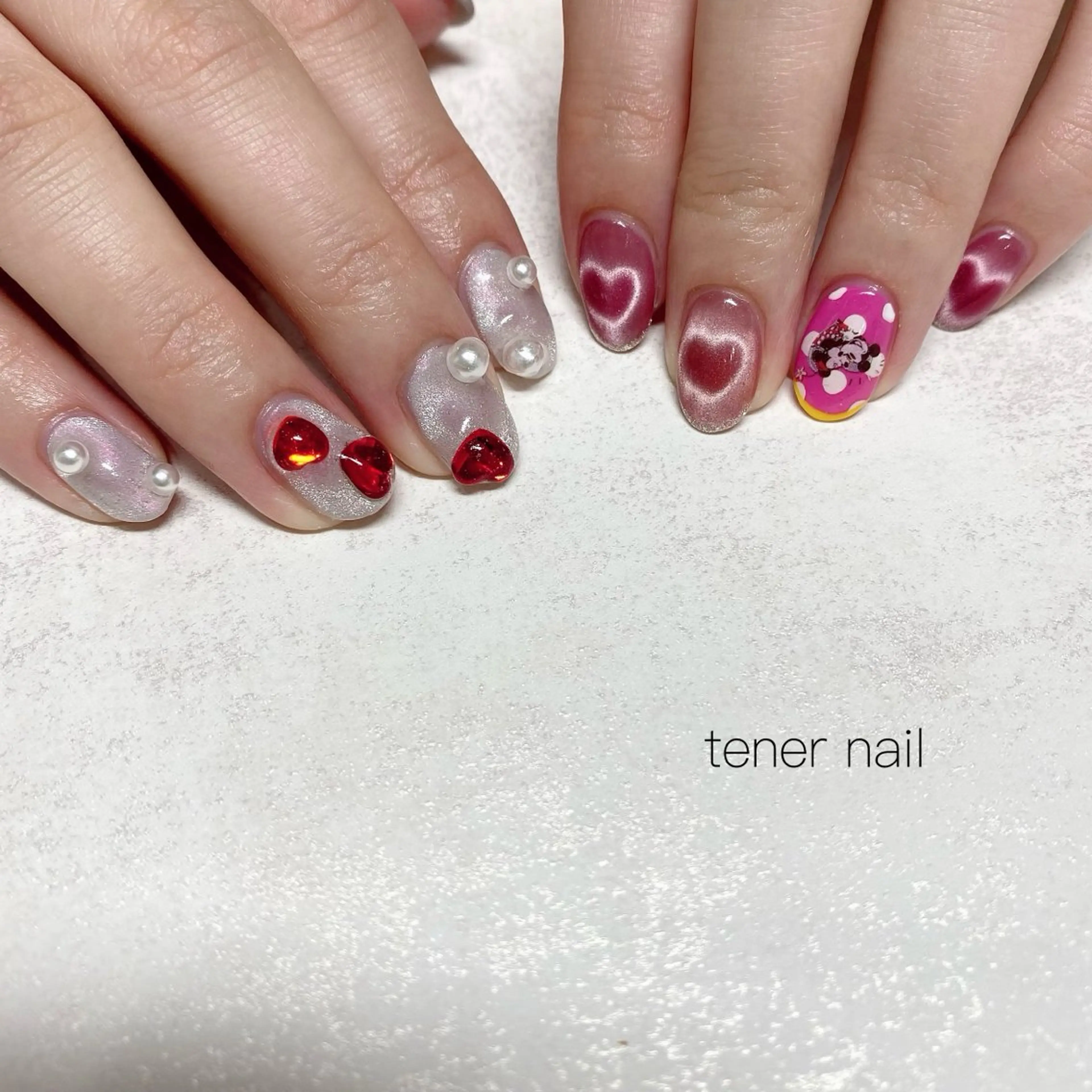 ネイル ハート ハンドネイル tener  nail  テネルネイル所属・テネルネイル tener nailのネイルデザイン