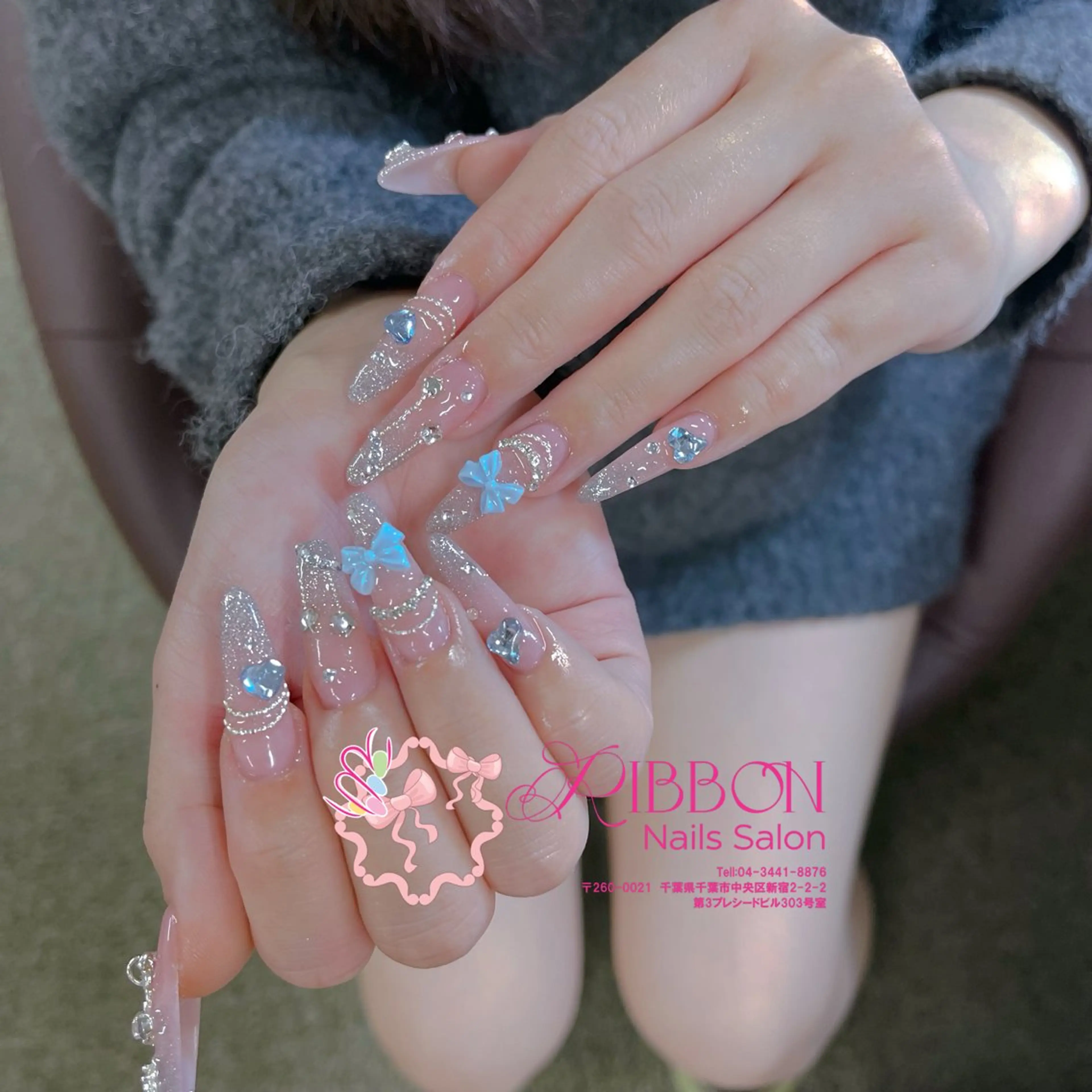 ネイル フレンチネイル ジェルネイル マグネットネイル 持ち込み ニュアンスネイル ハンドネイル Ribbonnail salonのネイルデザイン