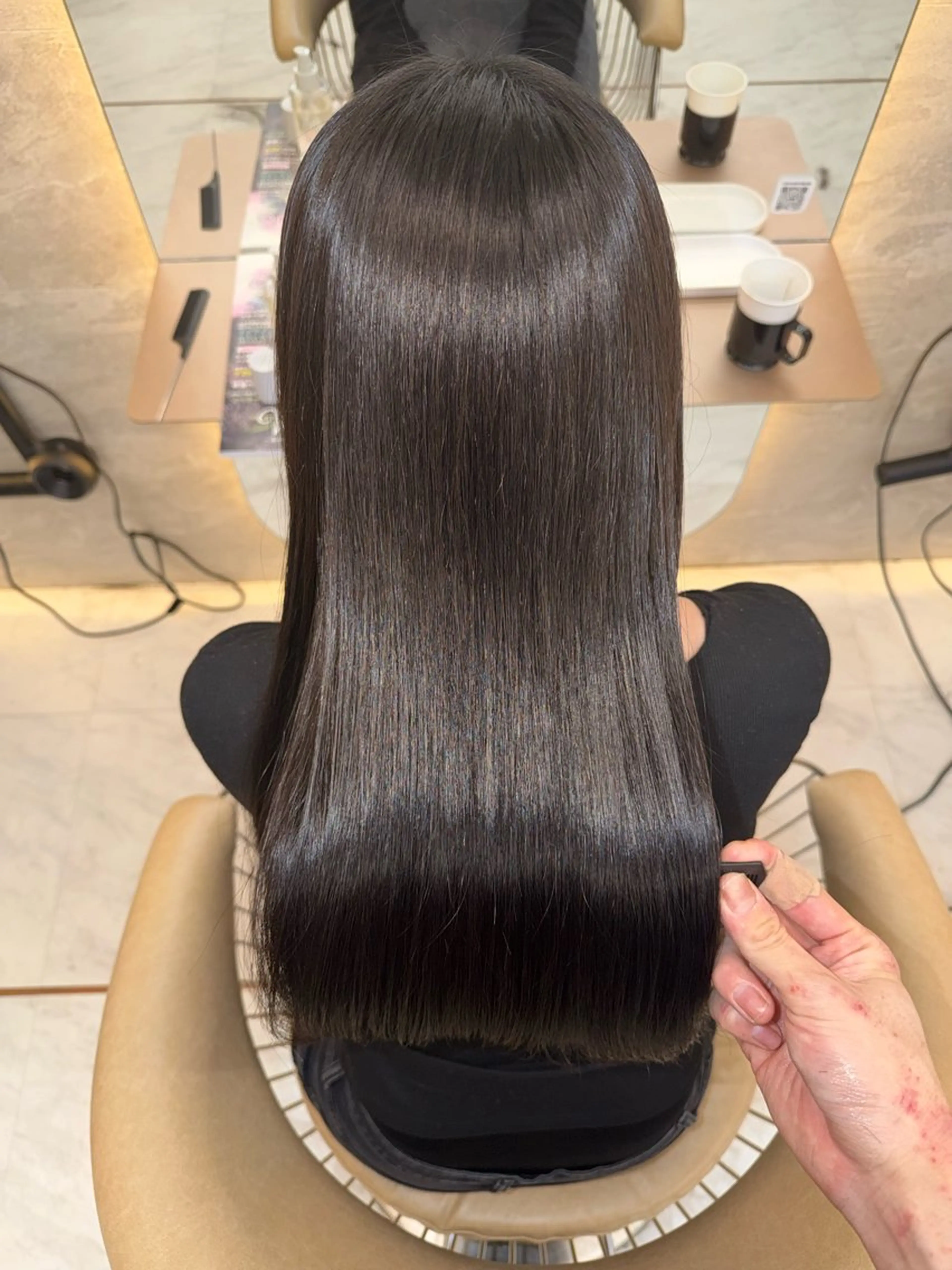 ロング カット 縮毛矯正 トリートメント 顔周り/韓国レイヤー /髪質改善/小原幹太のヘアスタイル