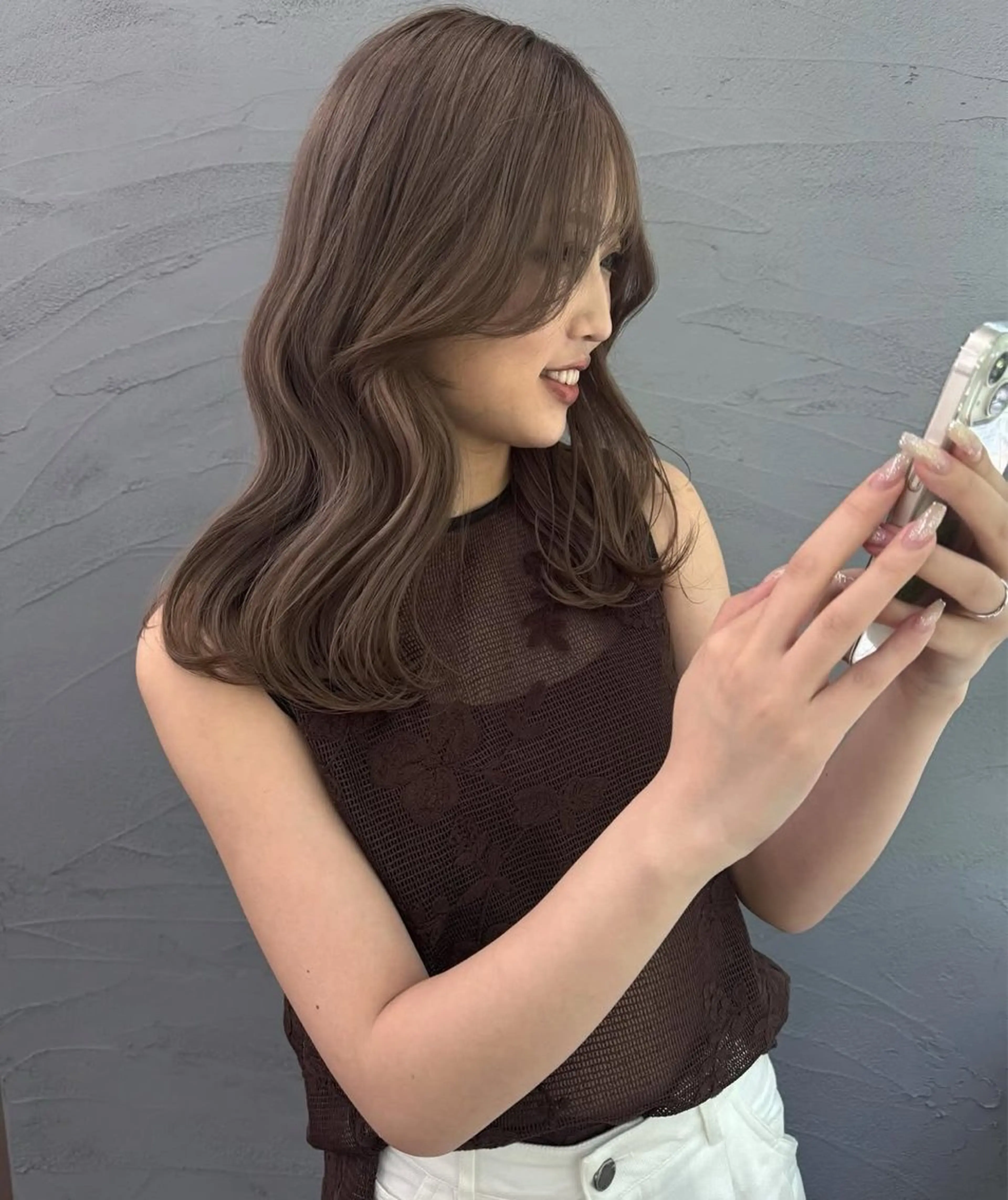 ミディアム カラー パーマ ヘアアレンジ メンズ 心斎橋美容室 Junのヘアスタイル