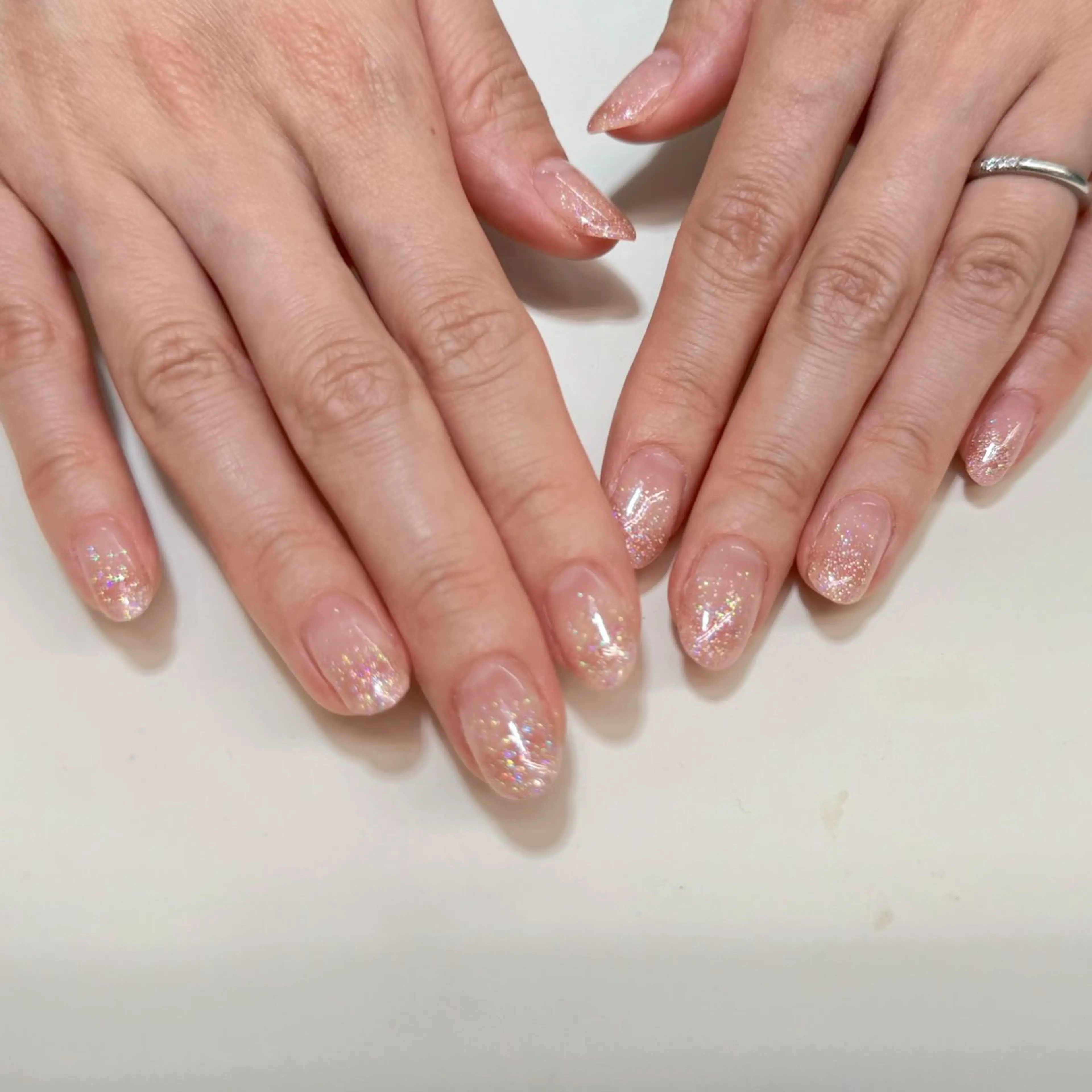 ネイル グラデーション ラメ(グリッター) ラメグラデーション ピンク Alisa nail Rinのネイルデザイン