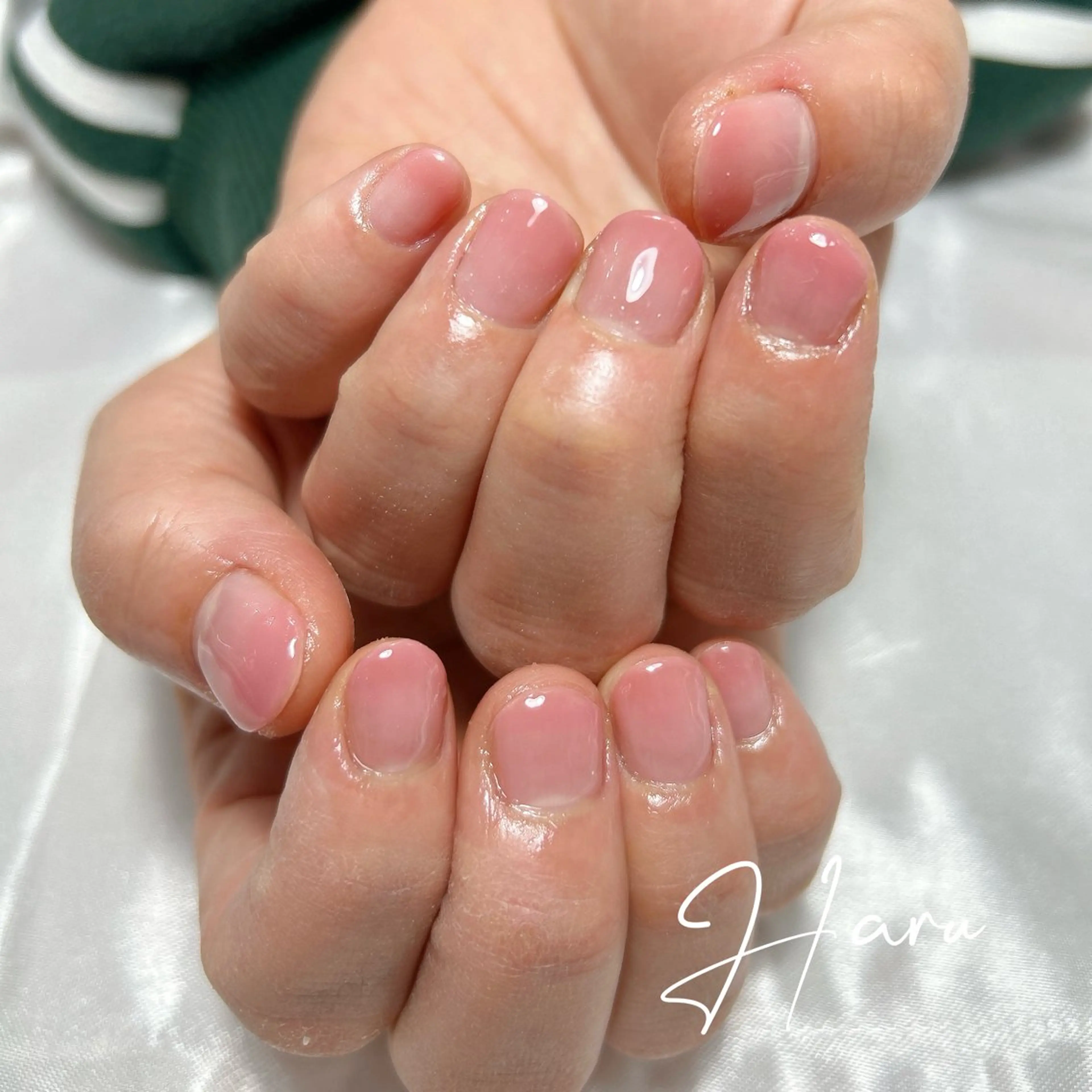 ネイル グラデーション ピンク 春ネイル ハンドネイル Haru .mのネイルデザイン