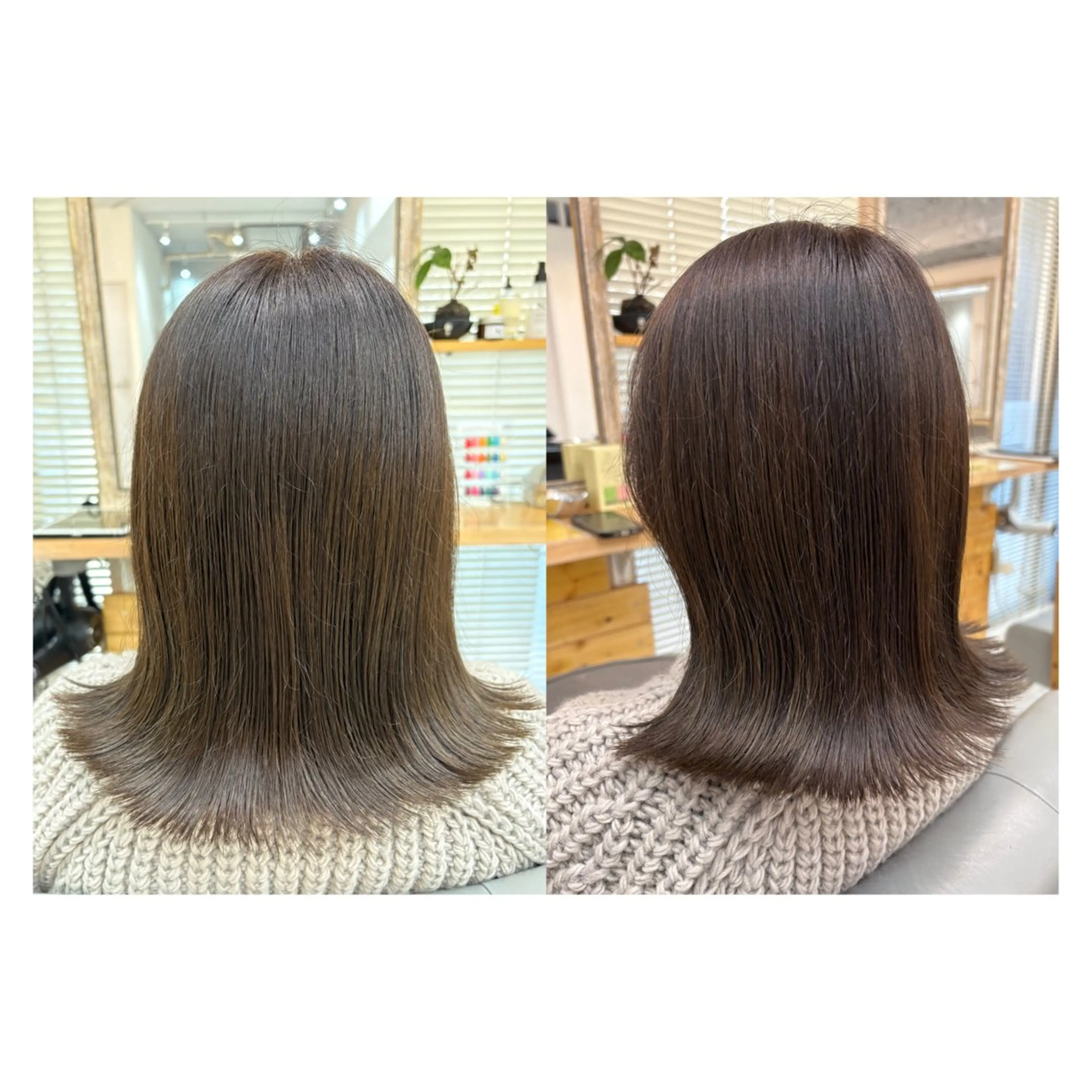 ミディアム レイヤーカット・ 縮毛矯正 星野のヘアスタイル