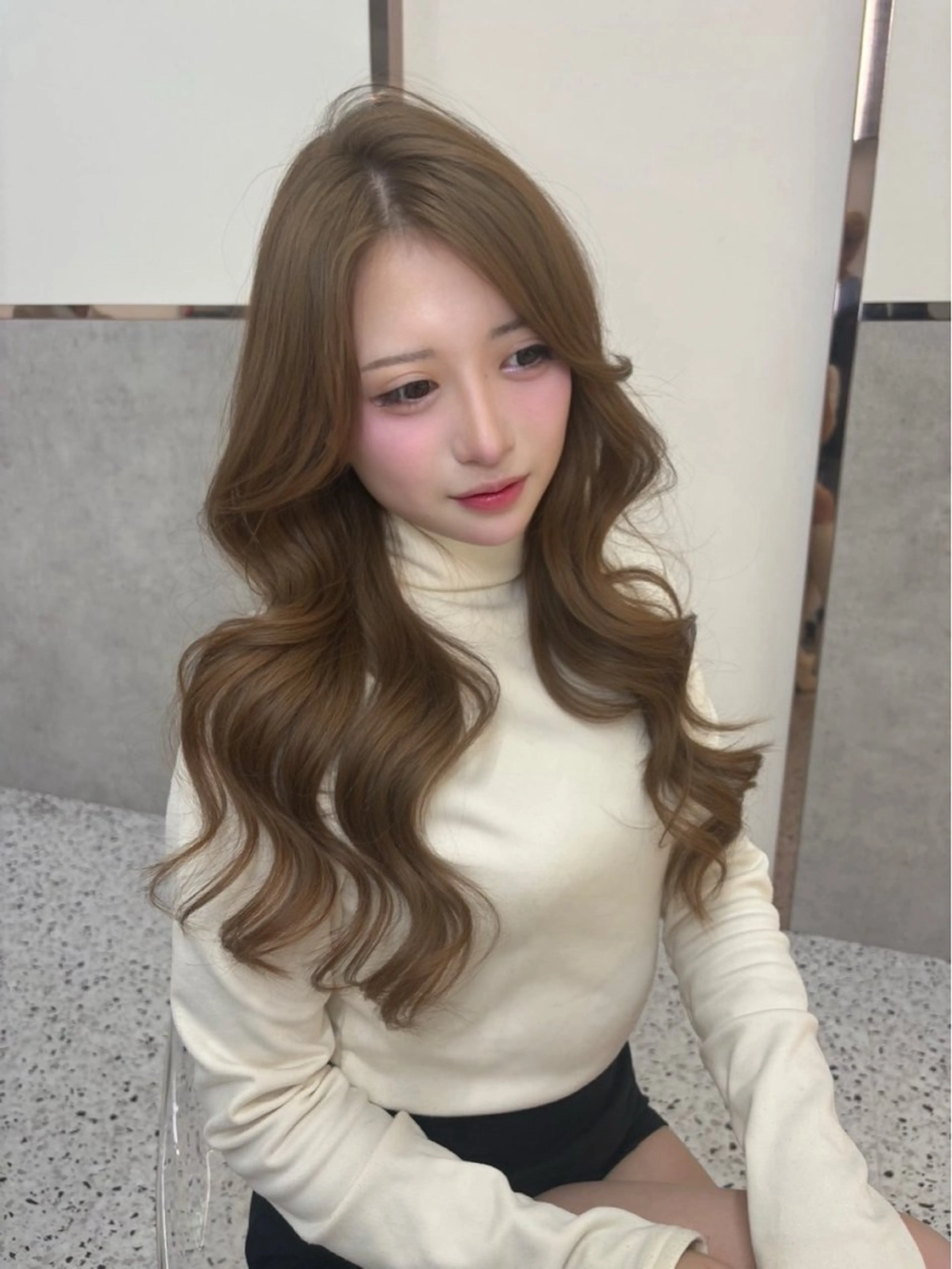 ミディアム ヘアカラー トリートメント 🎀ダブルカラー/ 透明感カラー/翼🎀のヘアスタイル