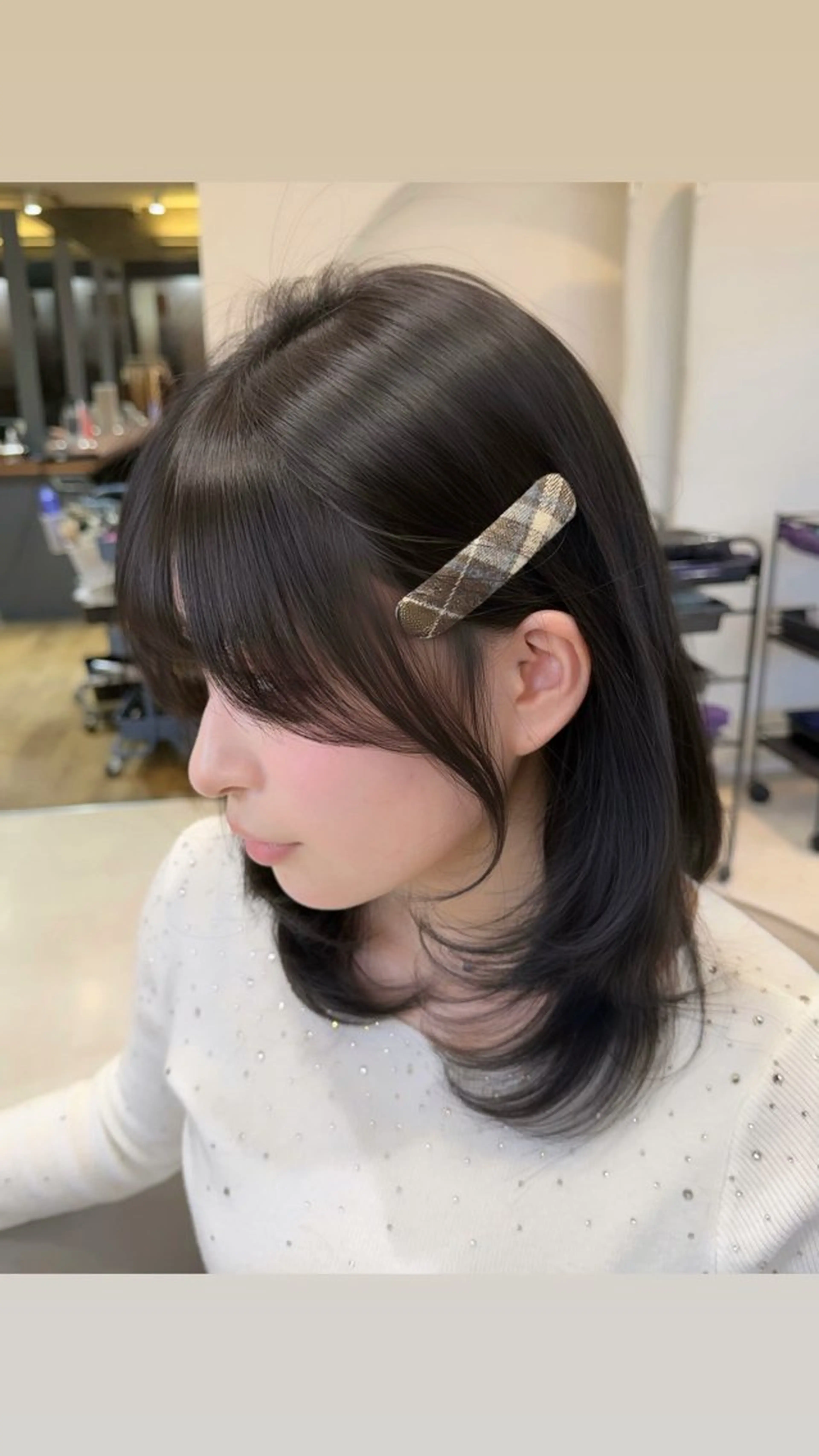 ミディアム カット 梅田/透明感カラー ／レイヤー🤍カンのヘアスタイル