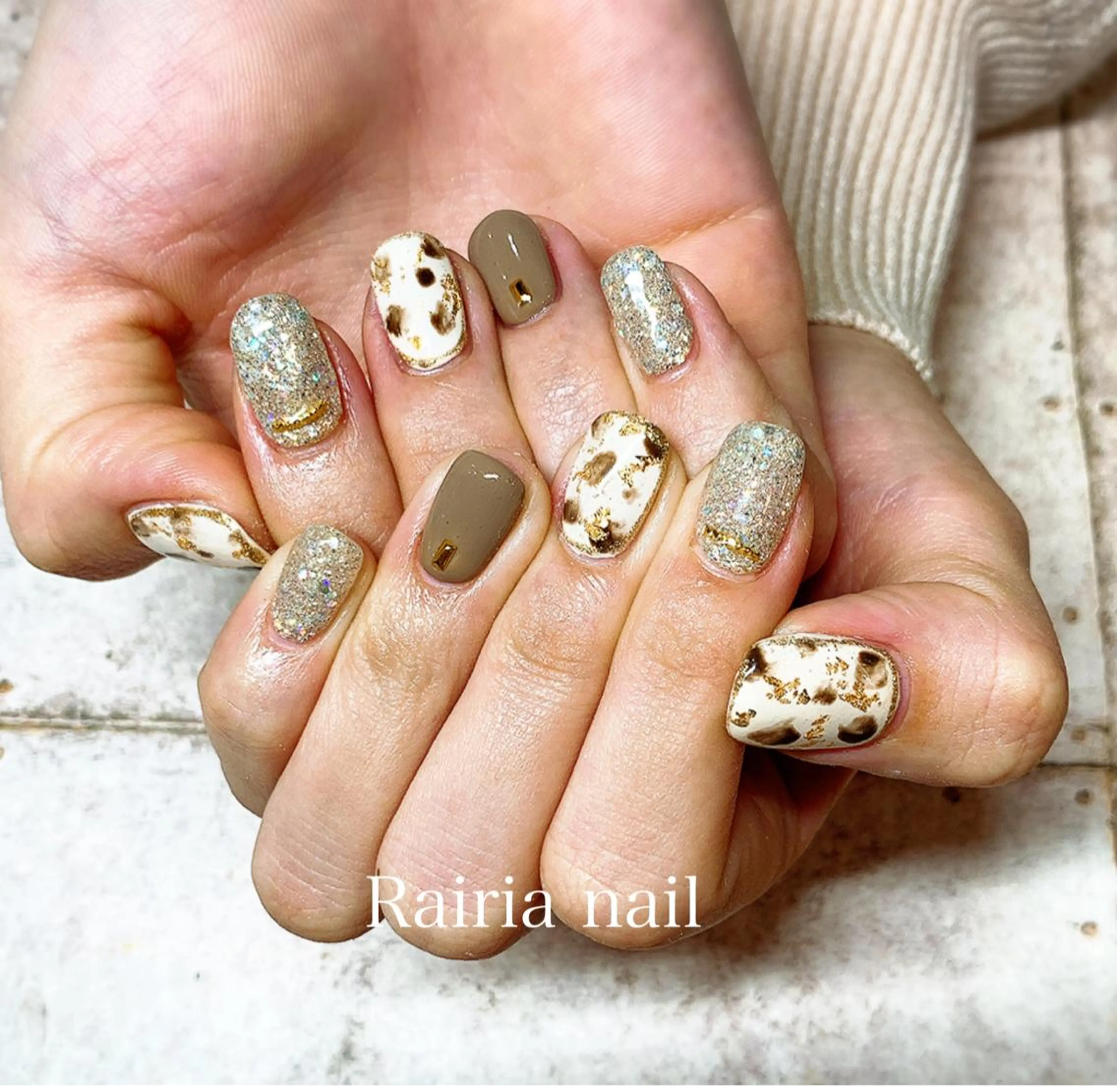 ネイル アートネイル ジェルネイル パラジェル 冬ネイル Rairia nail本八幡店のネイルデザイン