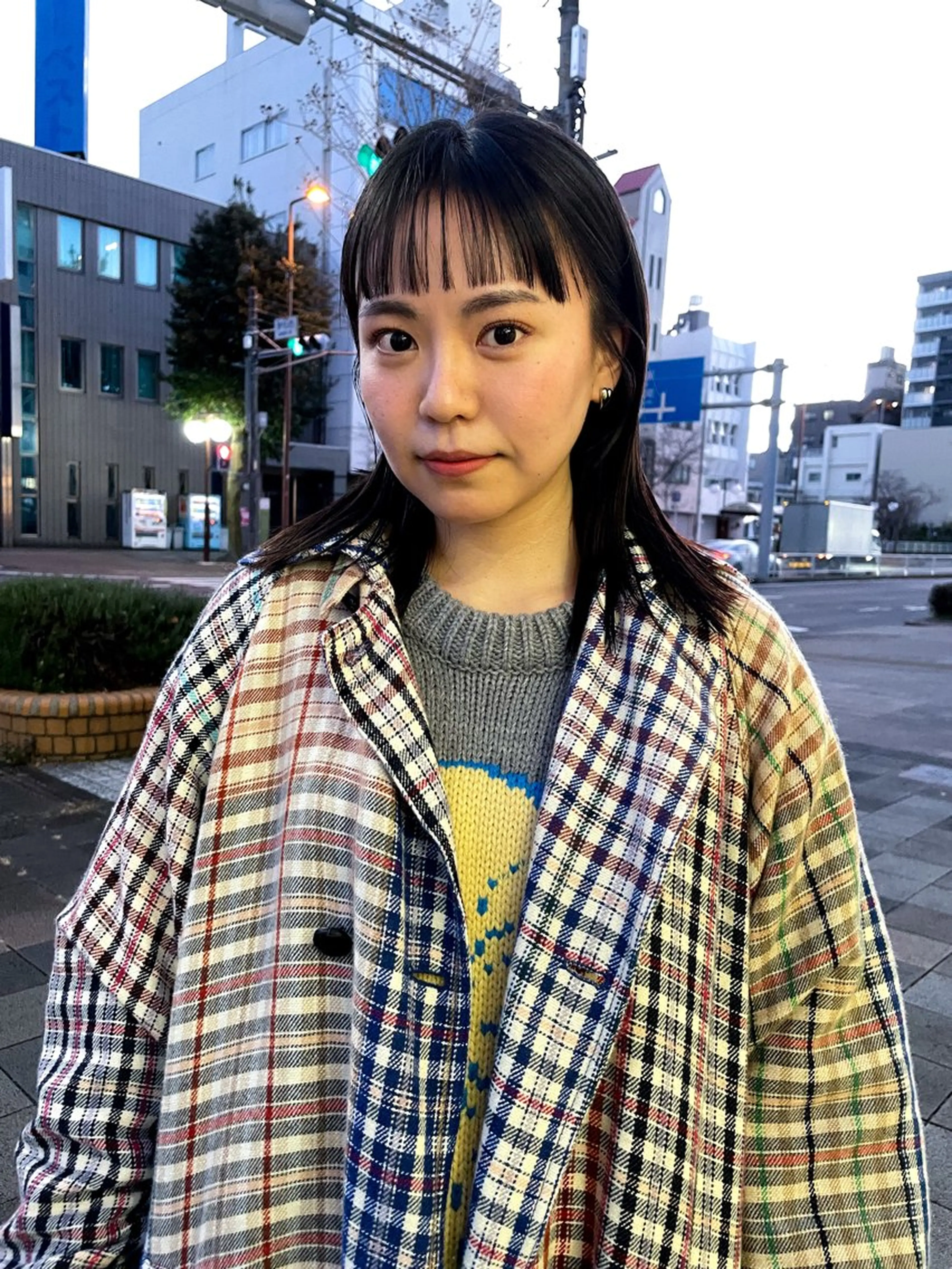 ミディアム カラー パーマ/レイヤー 岩山丈一郎のヘアスタイル