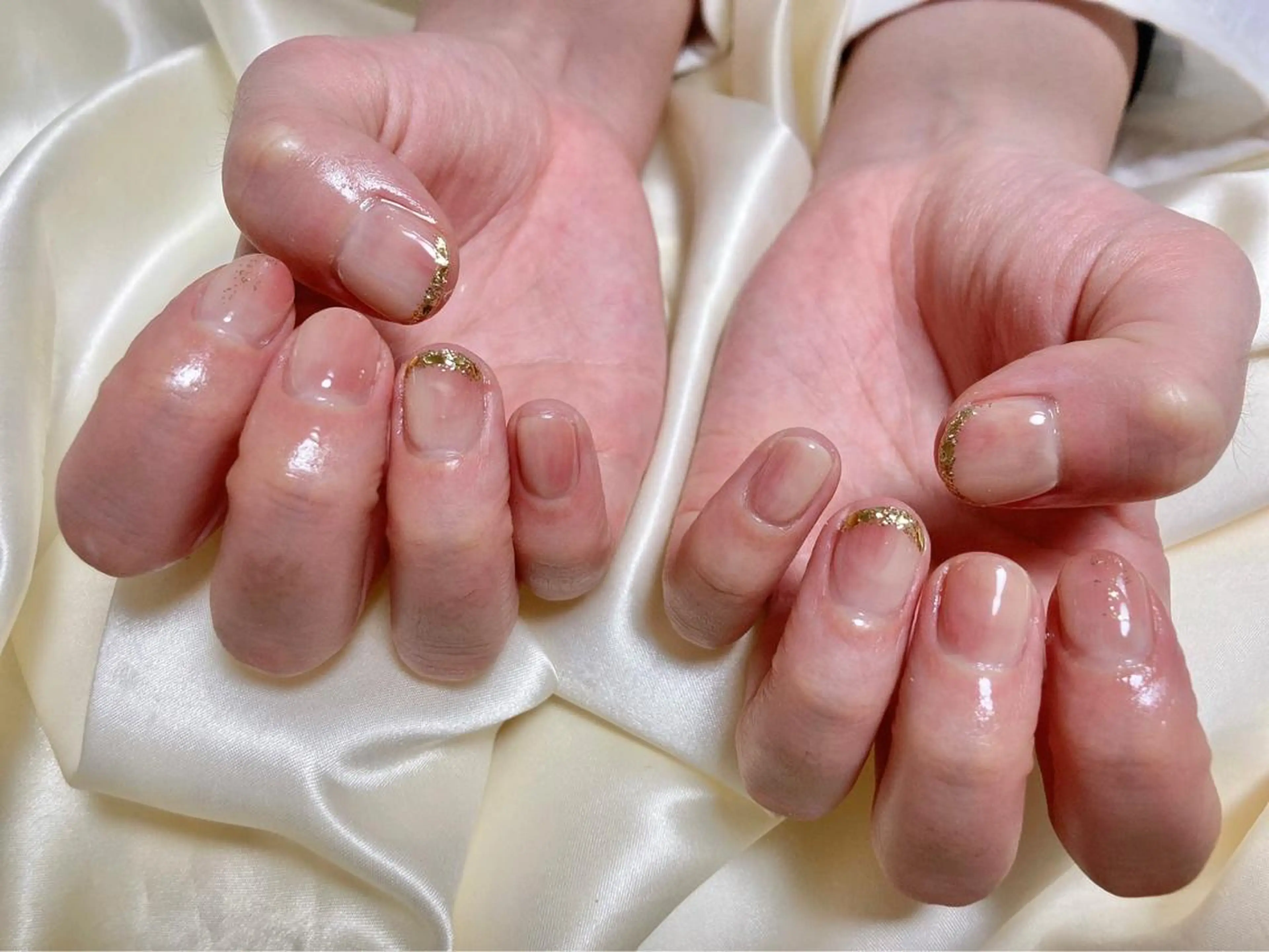 ネイル フレンチネイル ガラスフレンチ Mogu nail 二子玉川のネイルデザイン