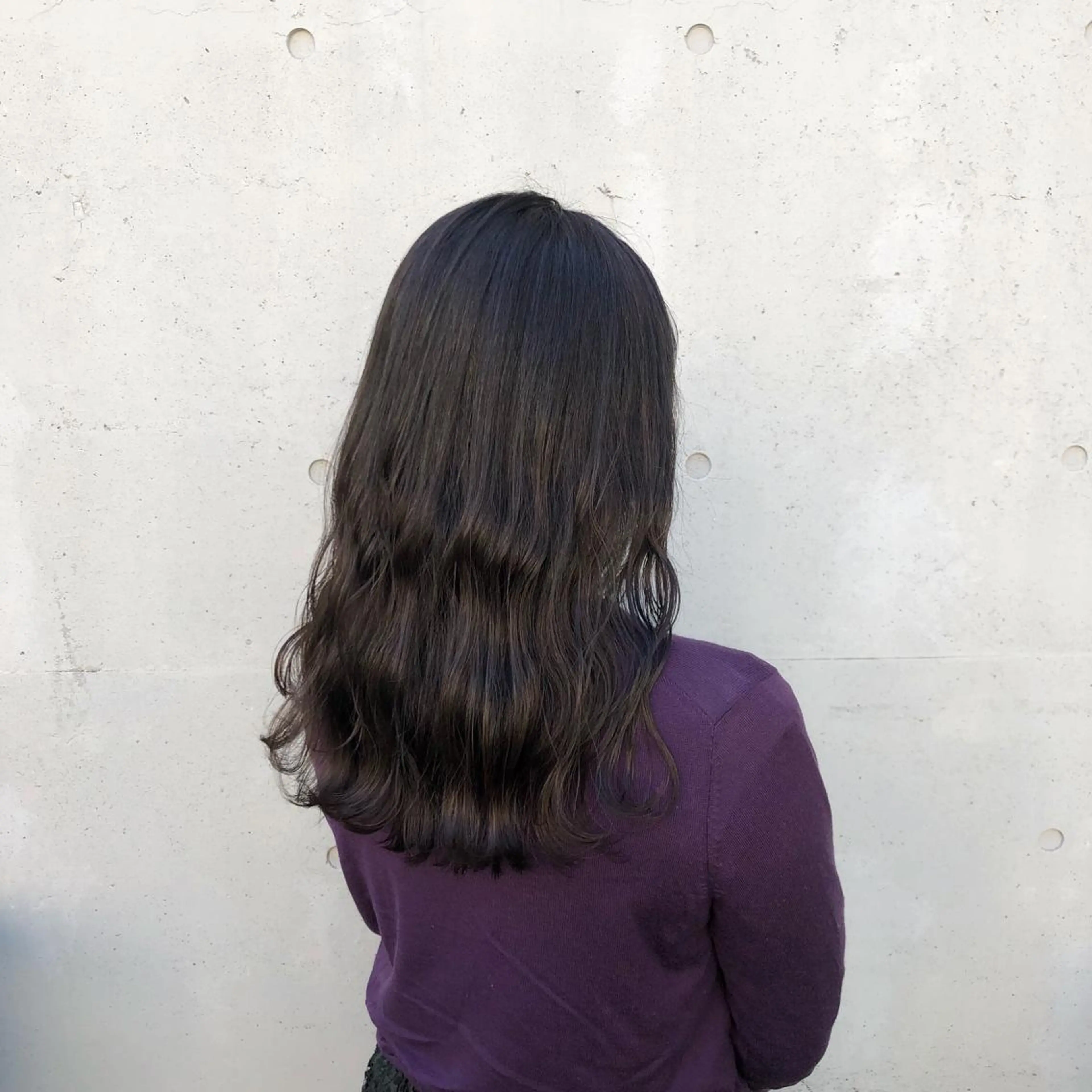 ロング カラー グレージュ 酸性縮毛矯正🧴韓国 レイヤー/髪質改善のヘアスタイル