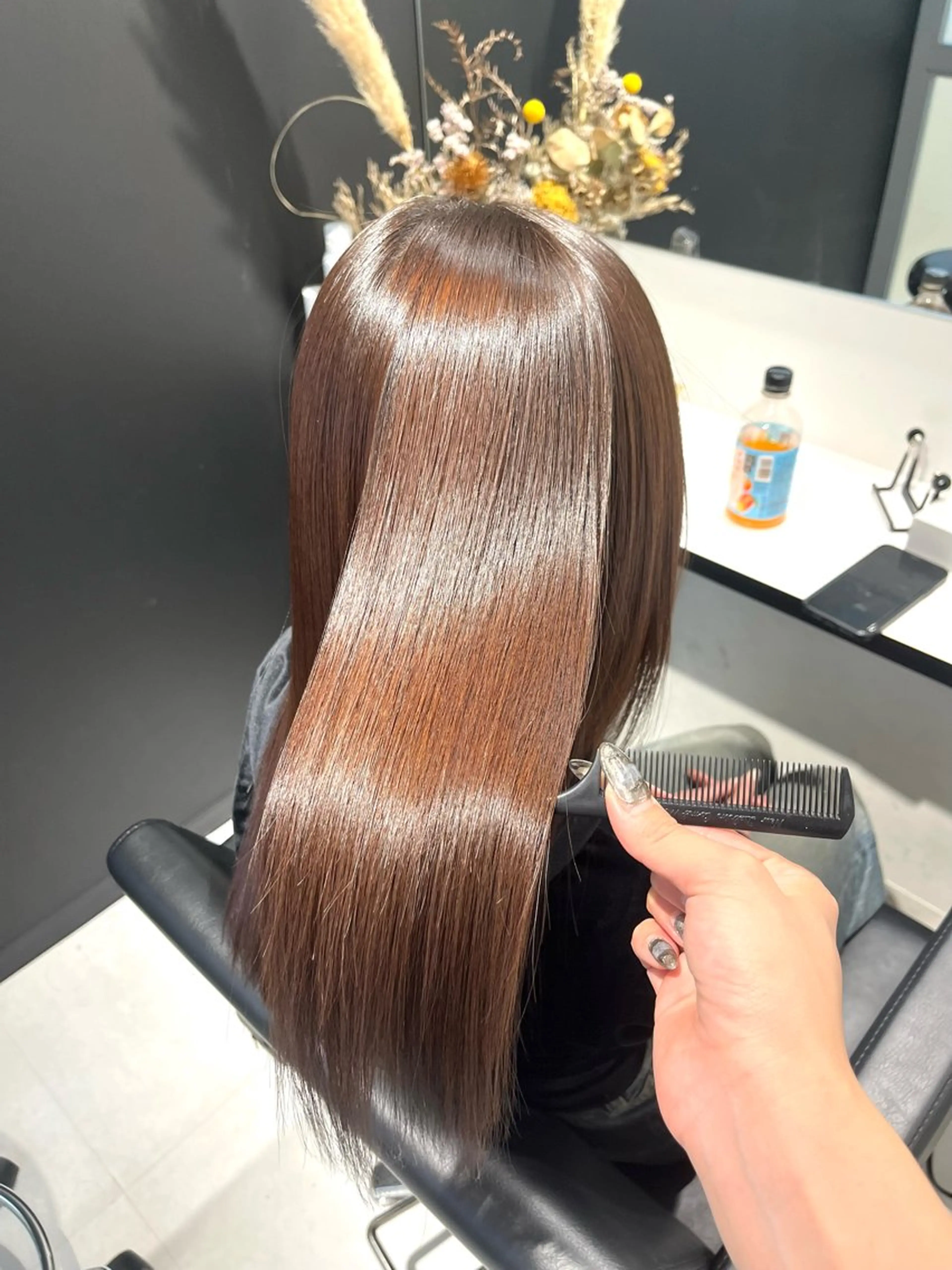 ロング パーマ 縮毛矯正 トリートメント 髪質改善/縮毛矯正 艶カラー/珠聡のヘアスタイル