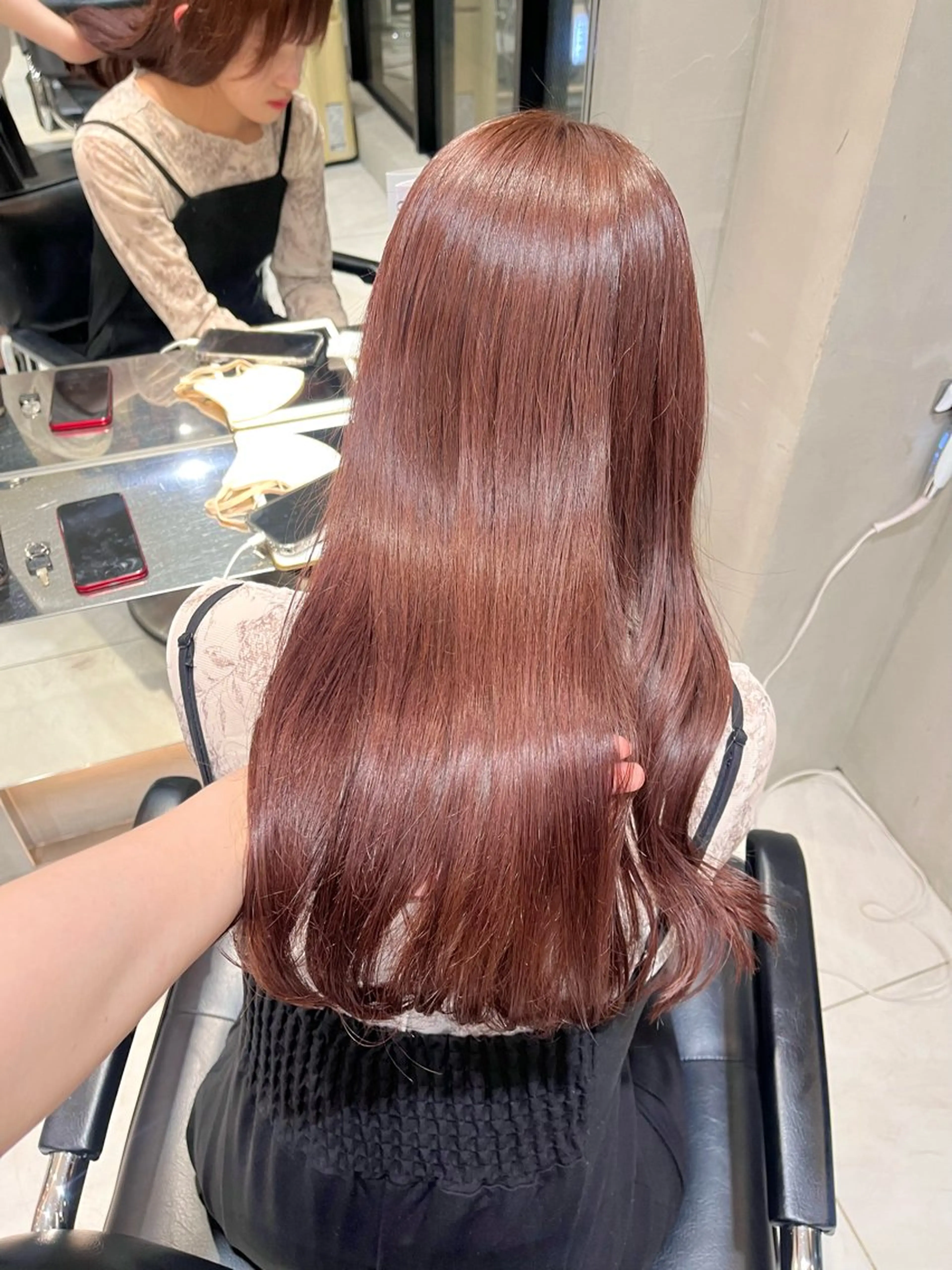 ロング カラー オレンジ ヘアカラー トリートメント ヘッドスパ ヘアセット 🎀艶モテカラー🎀 彩季のヘアスタイル