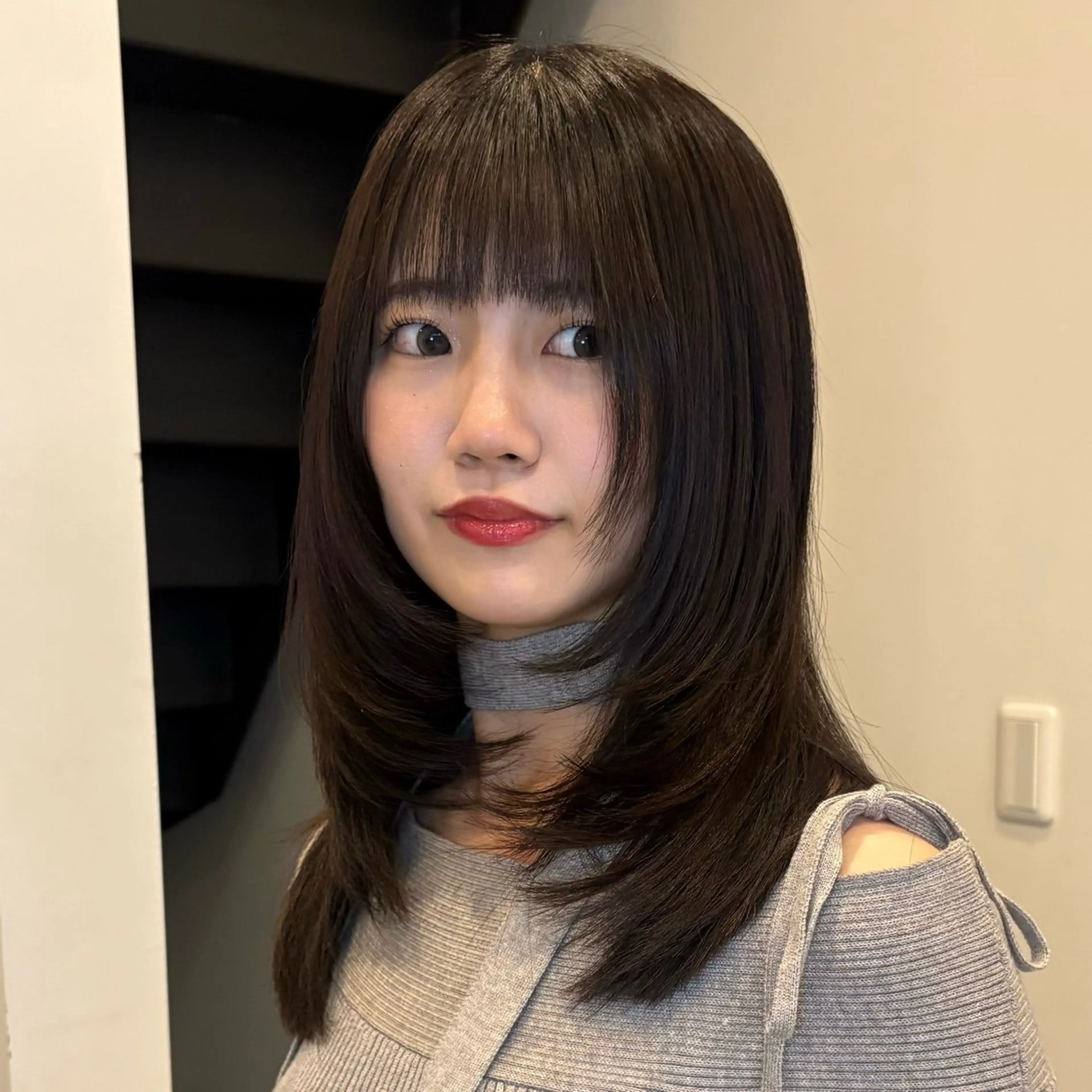 セミロング カット ヘアカラー トリートメント みさき/レイヤー/ハ イトーン指名No.1のヘアスタイル