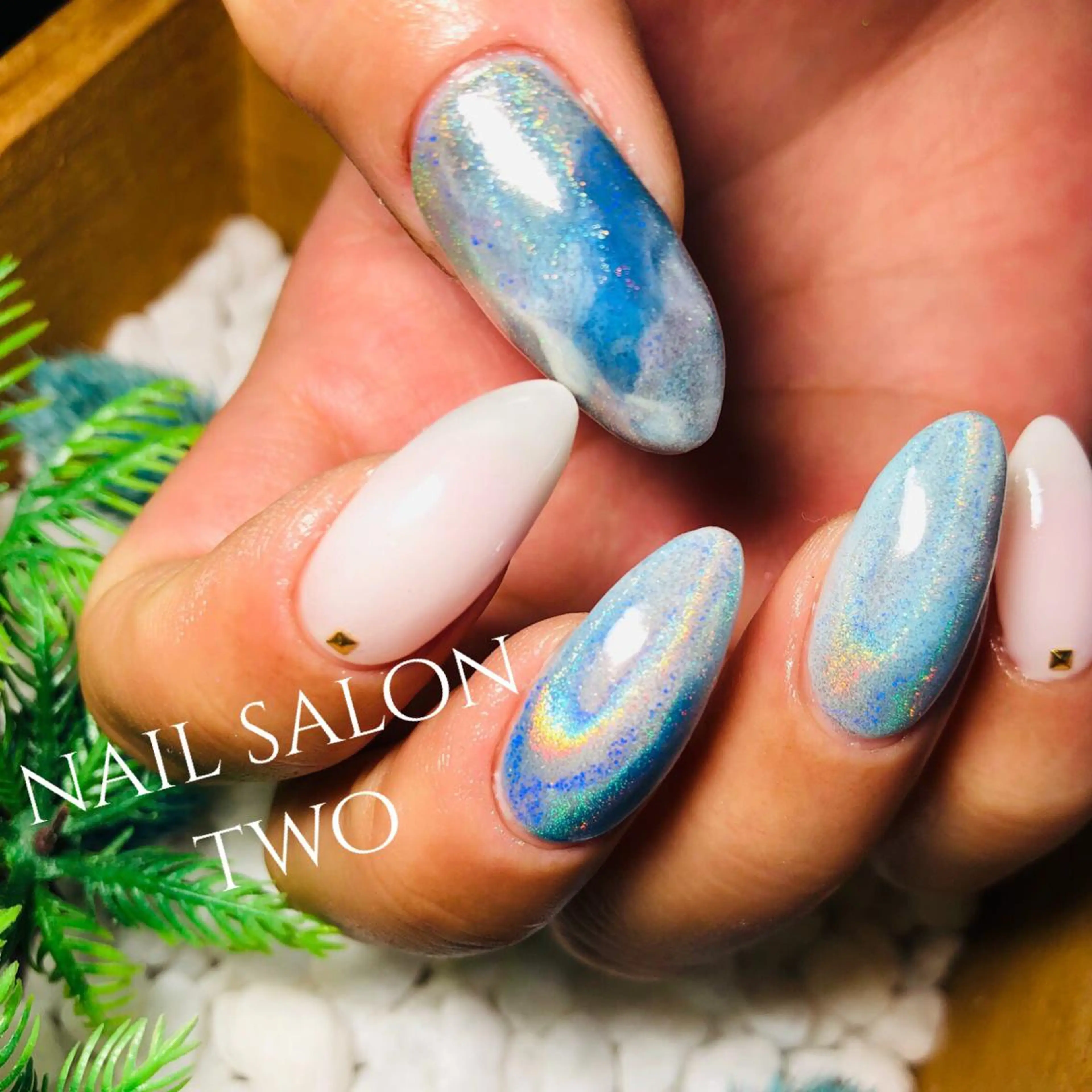 ネイル アートネイル ミラーネイル two nailのネイルデザイン