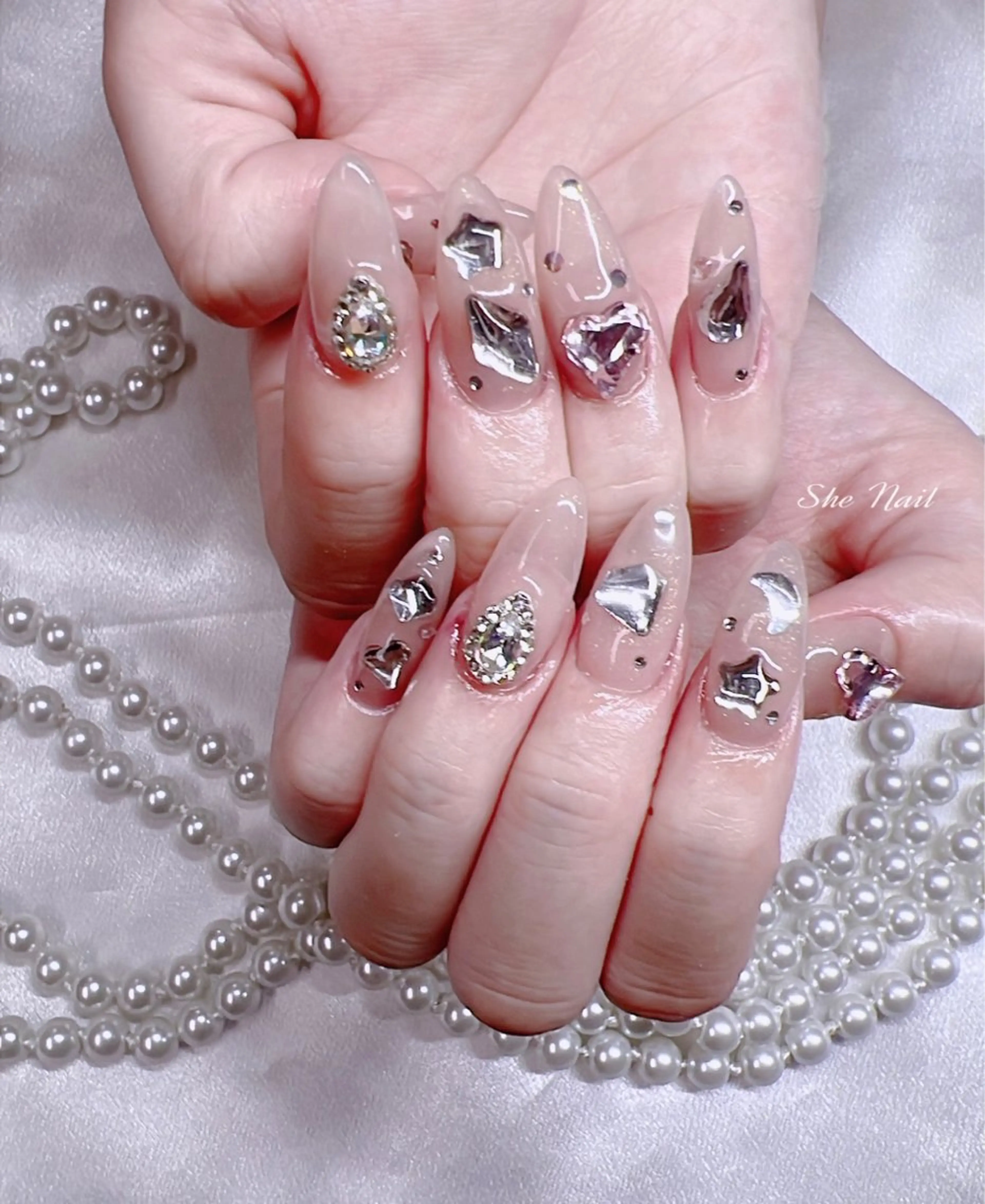 ネイル チークネイル フレンチネイル 持ち込み ワンカラーネイル シンプルネイル She   Nail所属・ISA_ BELLAのネイルデザイン