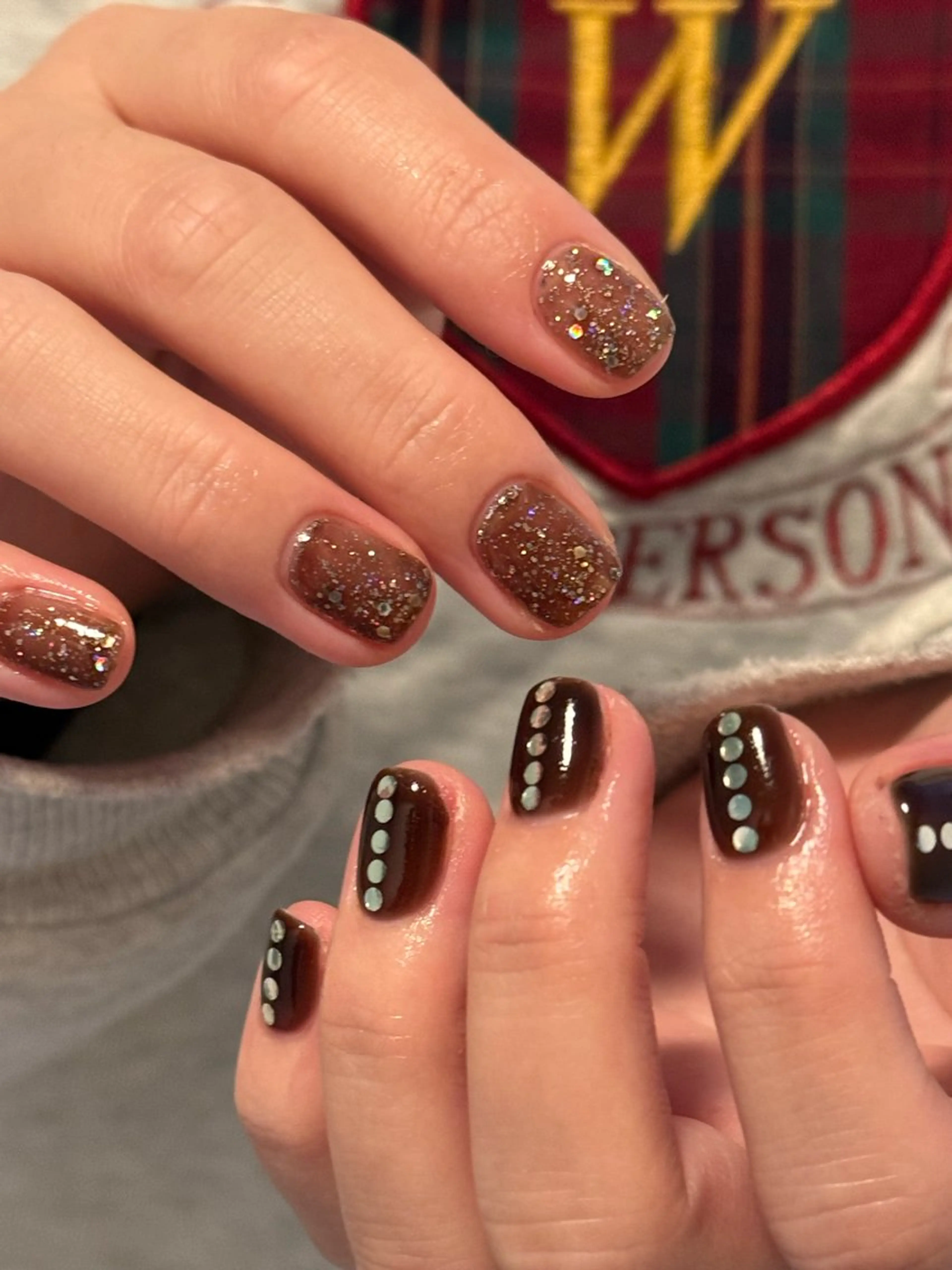 ネイル ラメ(グリッター) ハンドネイル Black sheep.所属・Fujimori .のネイルデザイン