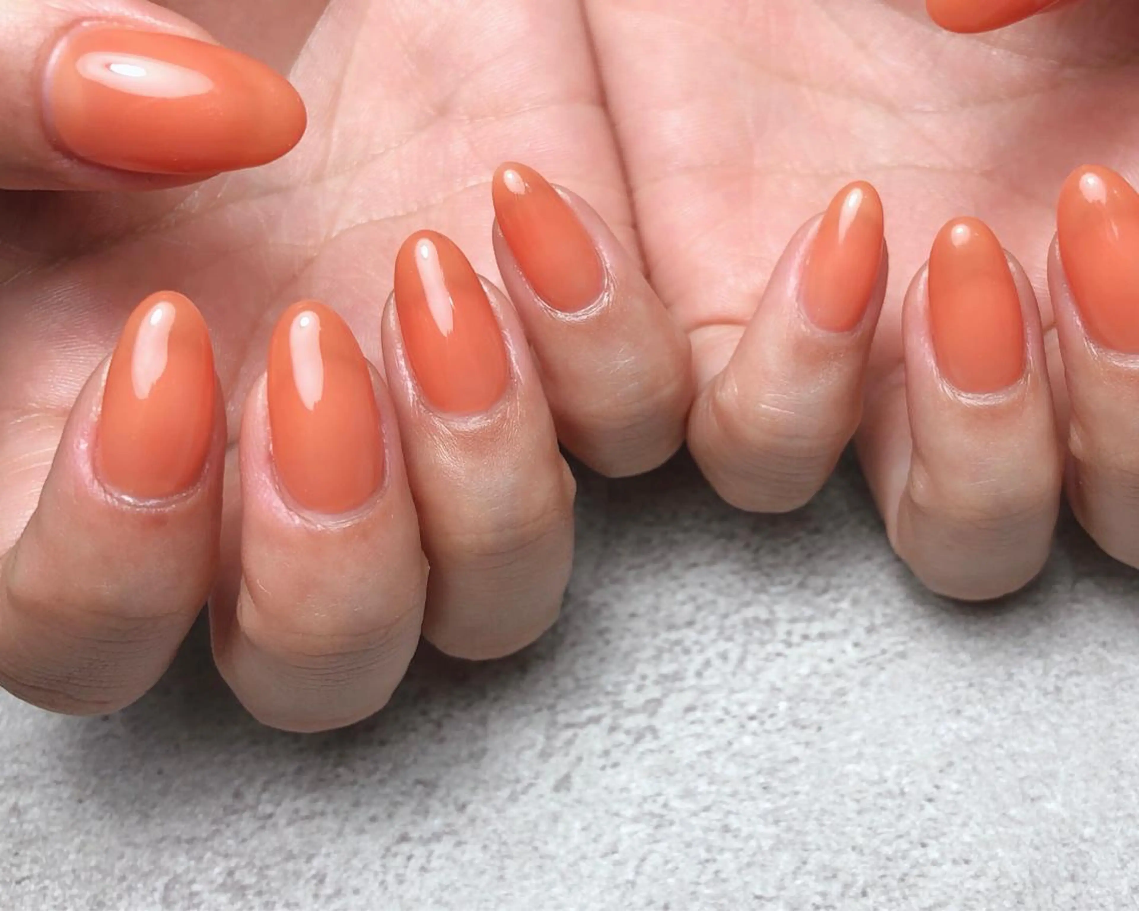 ネイル オレンジ ハンドネイル nail heron所属・saki_ nail heronのネイルデザイン