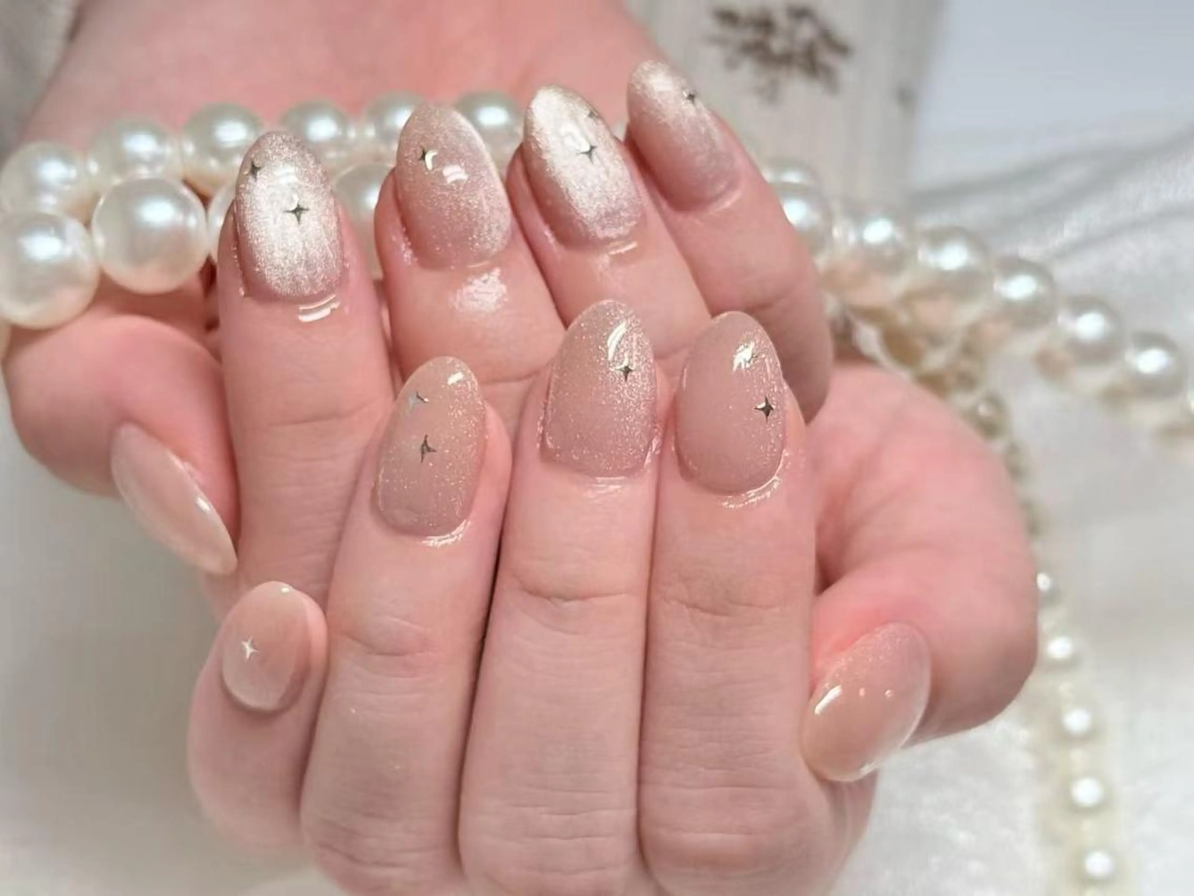 ネイル アートネイル クリアネイル 成人式 長さ出し フラッシュネイル ハンドネイル Ru na🍳のネイルデザイン