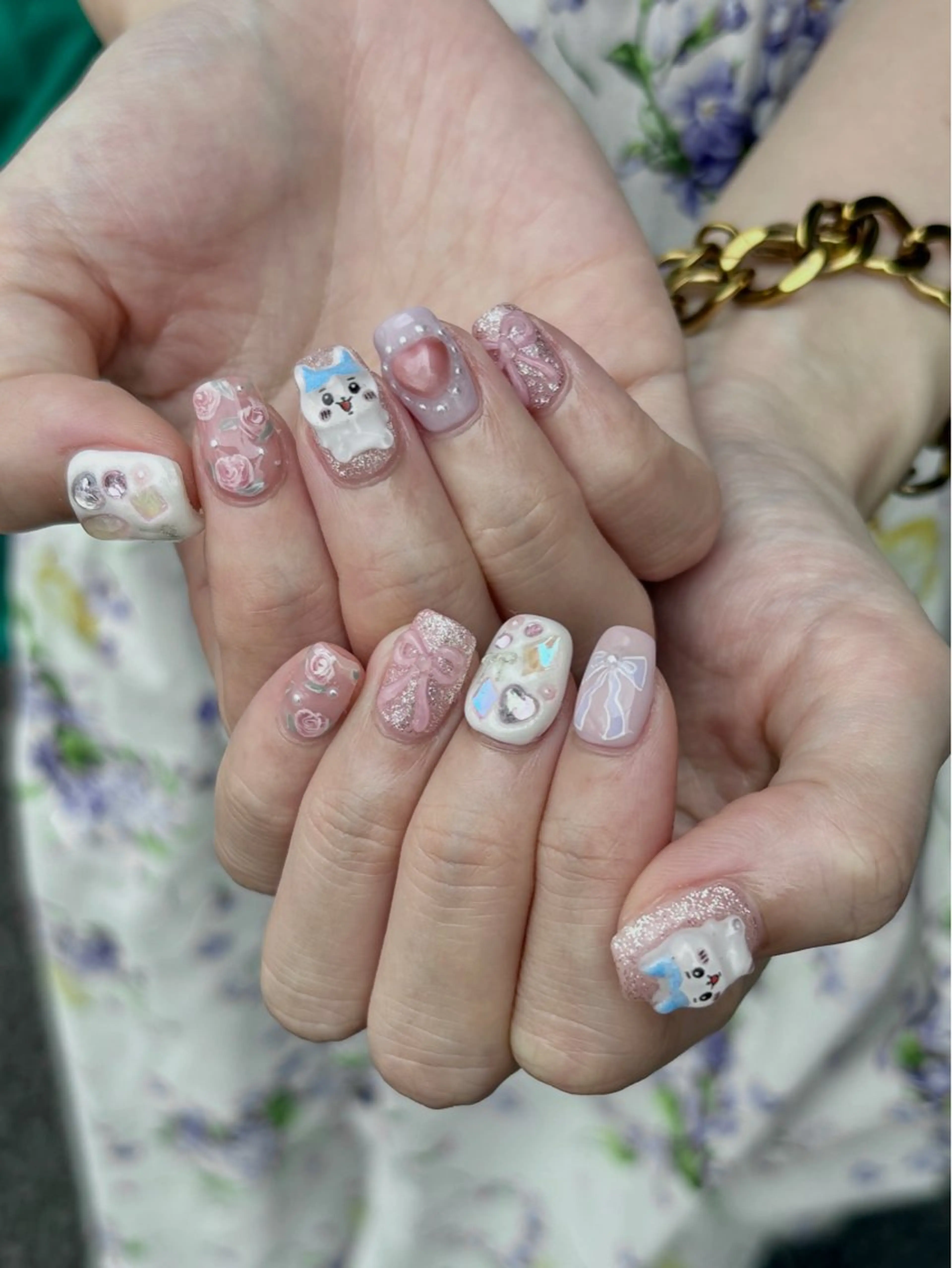 ネイル ハート 韓国ネイル リボン ストーンネイル ハンドネイル acs.n所属・ネイル，耳つぼ 風間すみれのその他イメージ