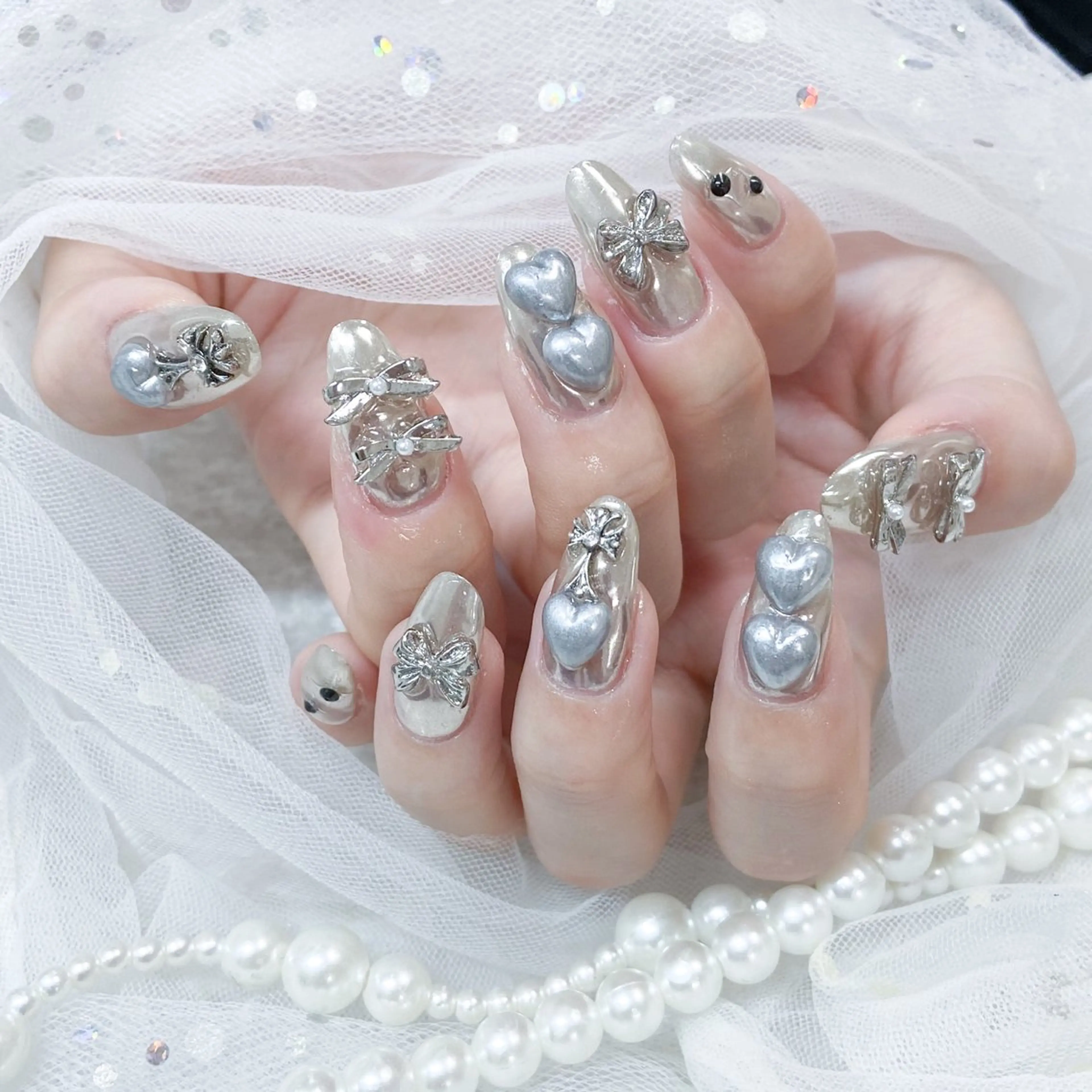 ネイル アートネイル 長さ出し フットネイル 韓国ネイル マグネットネイル ハンドネイル Kanako 💫のネイルデザイン