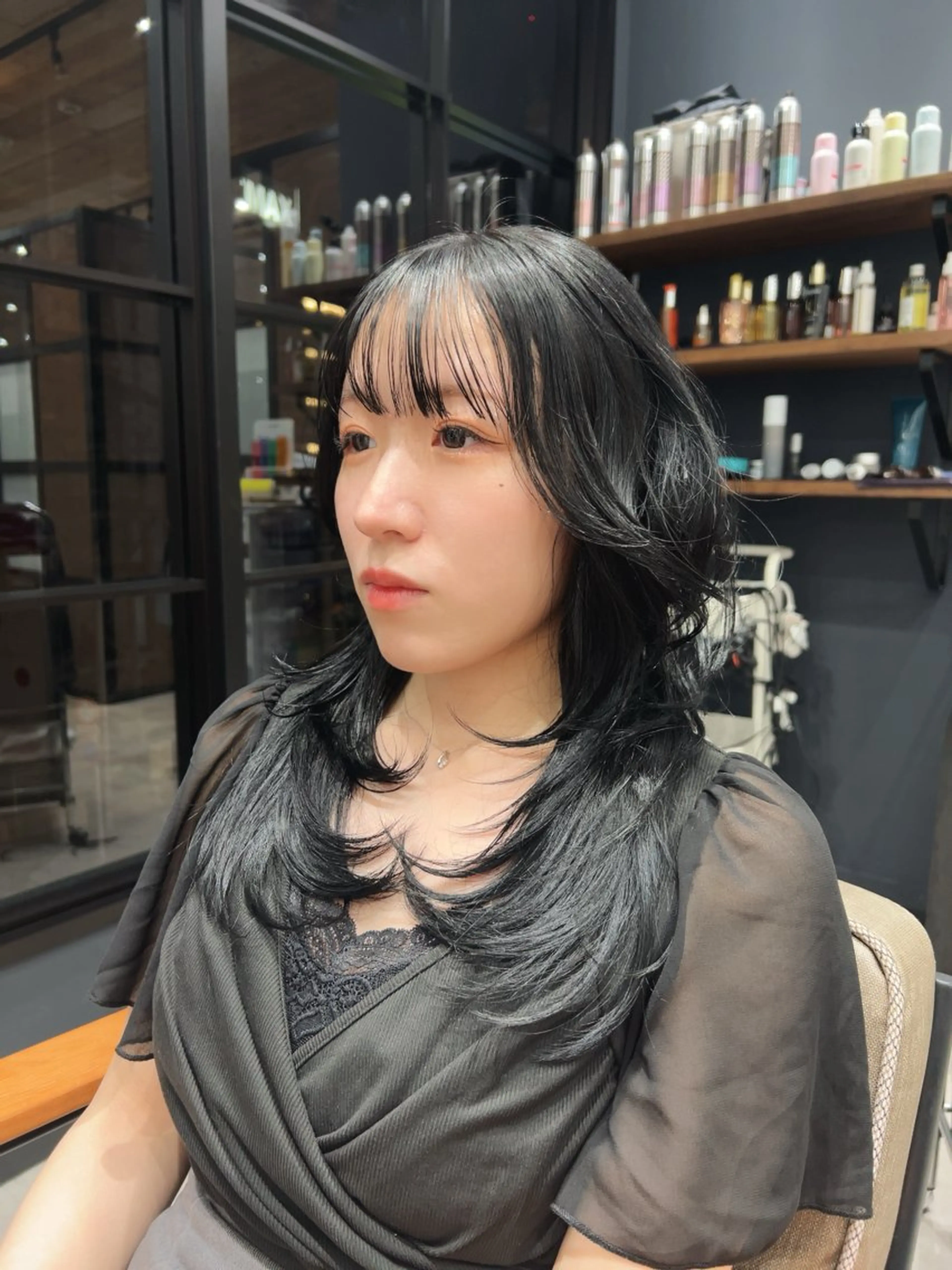 ロング レイヤーカット カット ヘアカラー レイヤー/韓国/ ハッシュ/高田翼のヘアスタイル