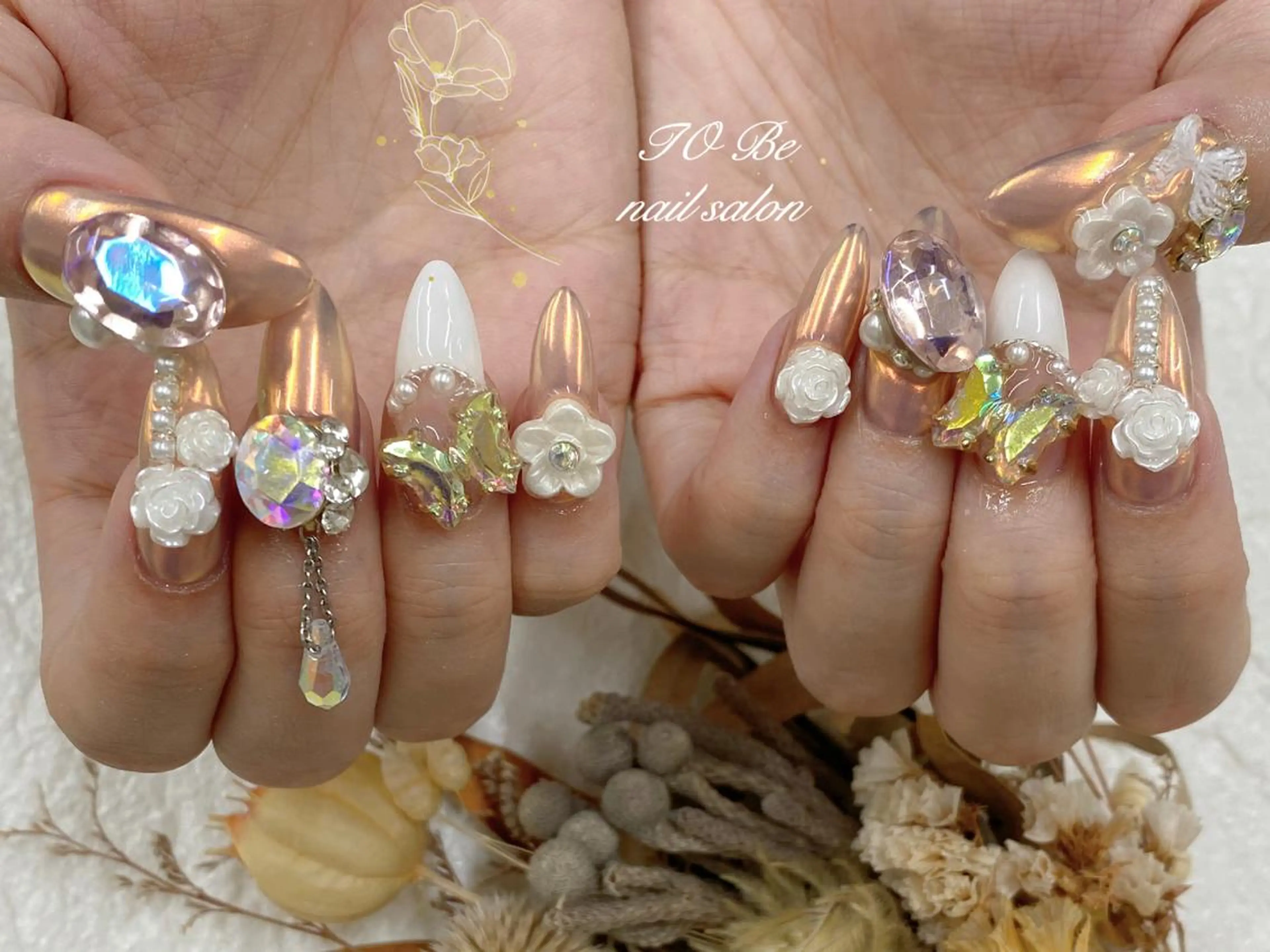 ロング ネイル ジェルネイル スカルプネイル Nail Salon To Beのネイルデザイン