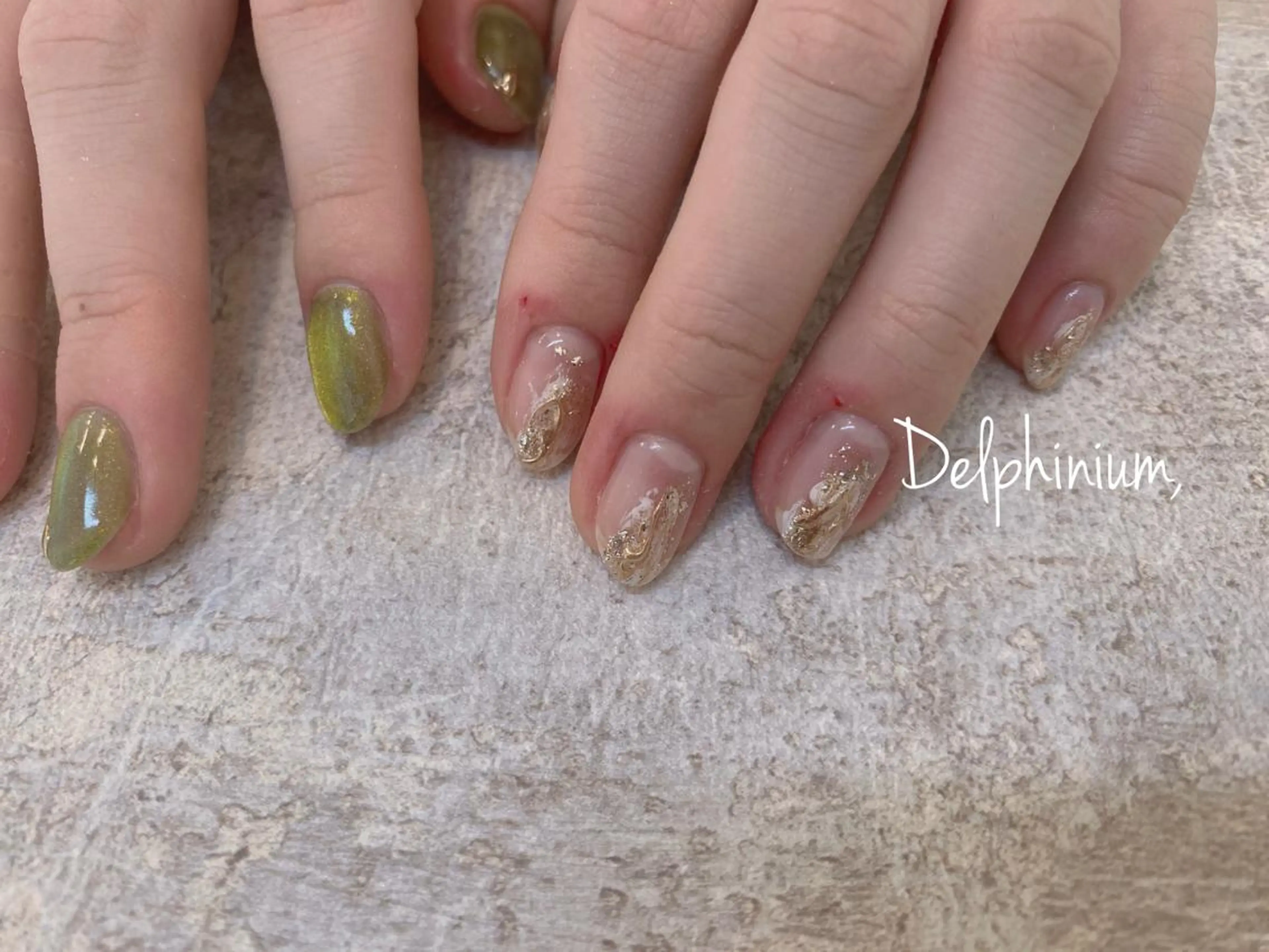 ネイル マグネットネイル ピスタチオネイル ハンドネイル 岡本 友恵のネイルデザイン