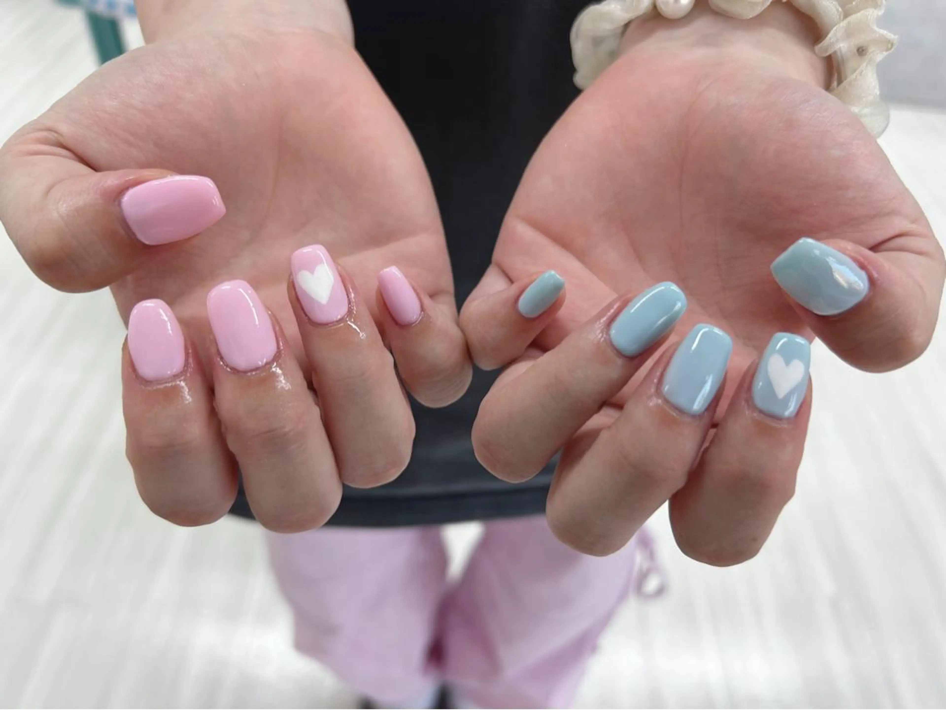 ネイル アートネイル ジェルネイル ハート パステルネイル ハンドネイル Nail Salon agré所属・agré ネイルサロン　アグレのネイルデザイン