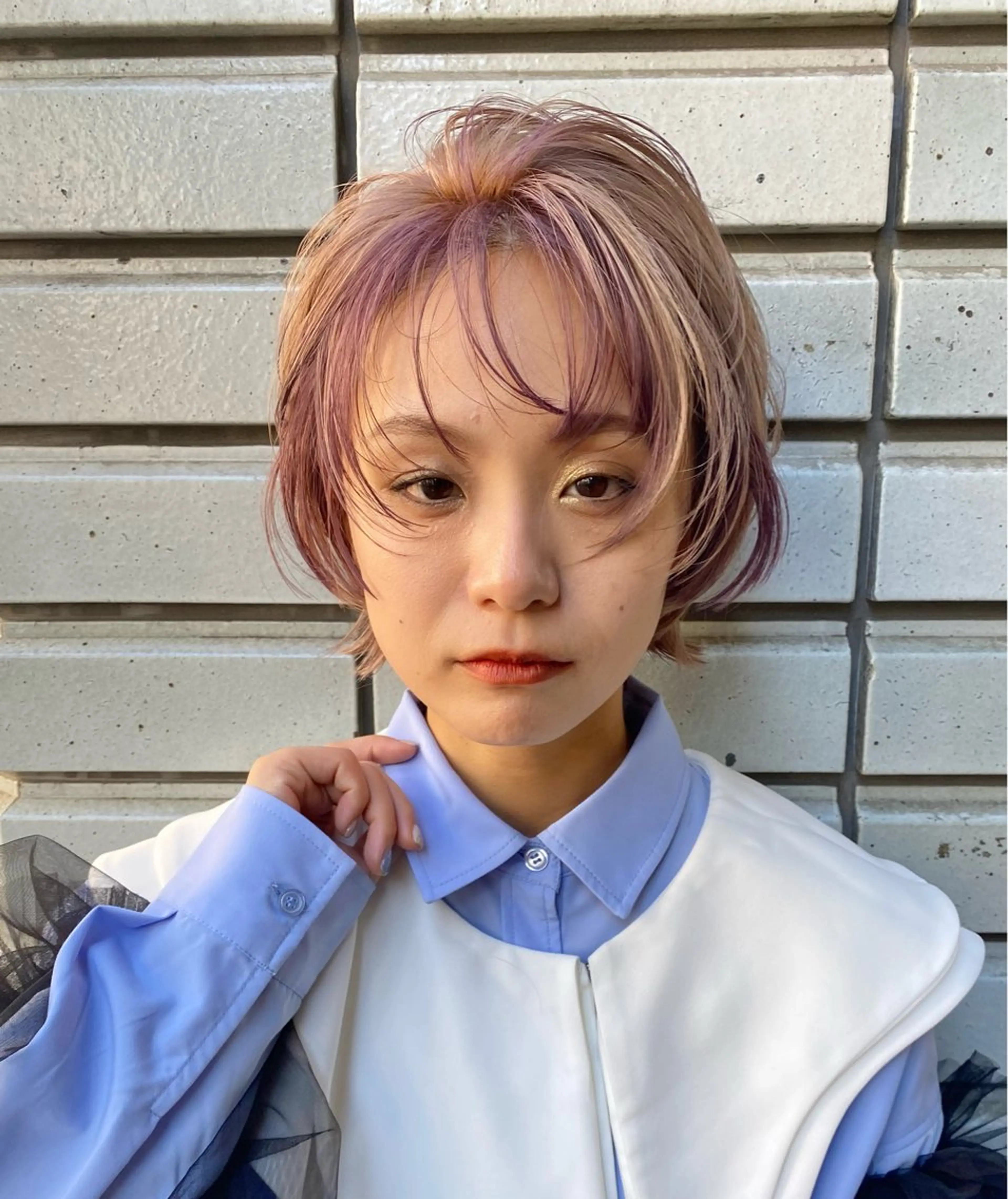 【予約リクエスト限定🌟】色味系ブリーチカラー+多色デザイン+カット(ボブorウルフorショート) +撮影モデルの写真