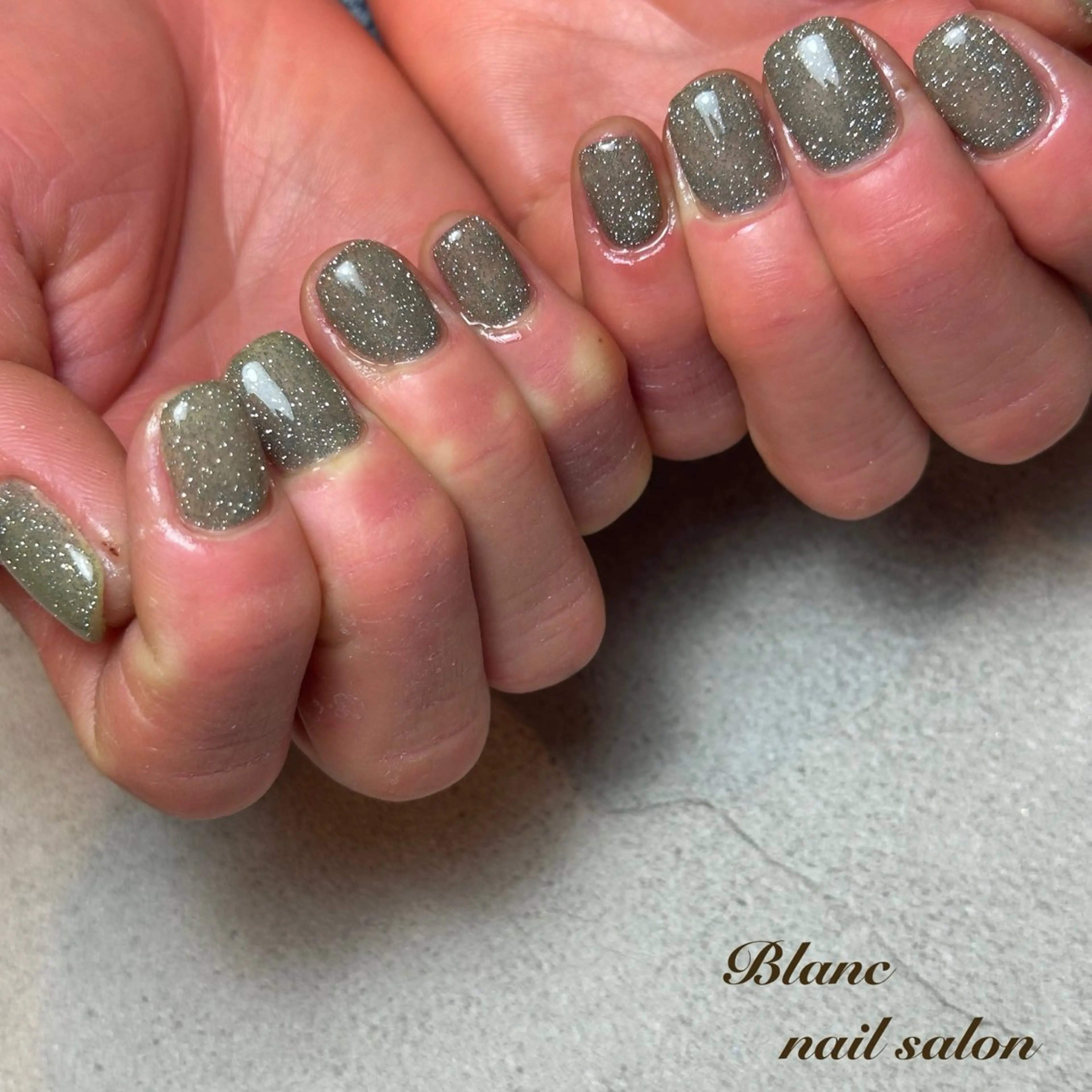 ネイル フラッシュネイル ラメ(グリッター) Blanc ブランのネイルデザイン