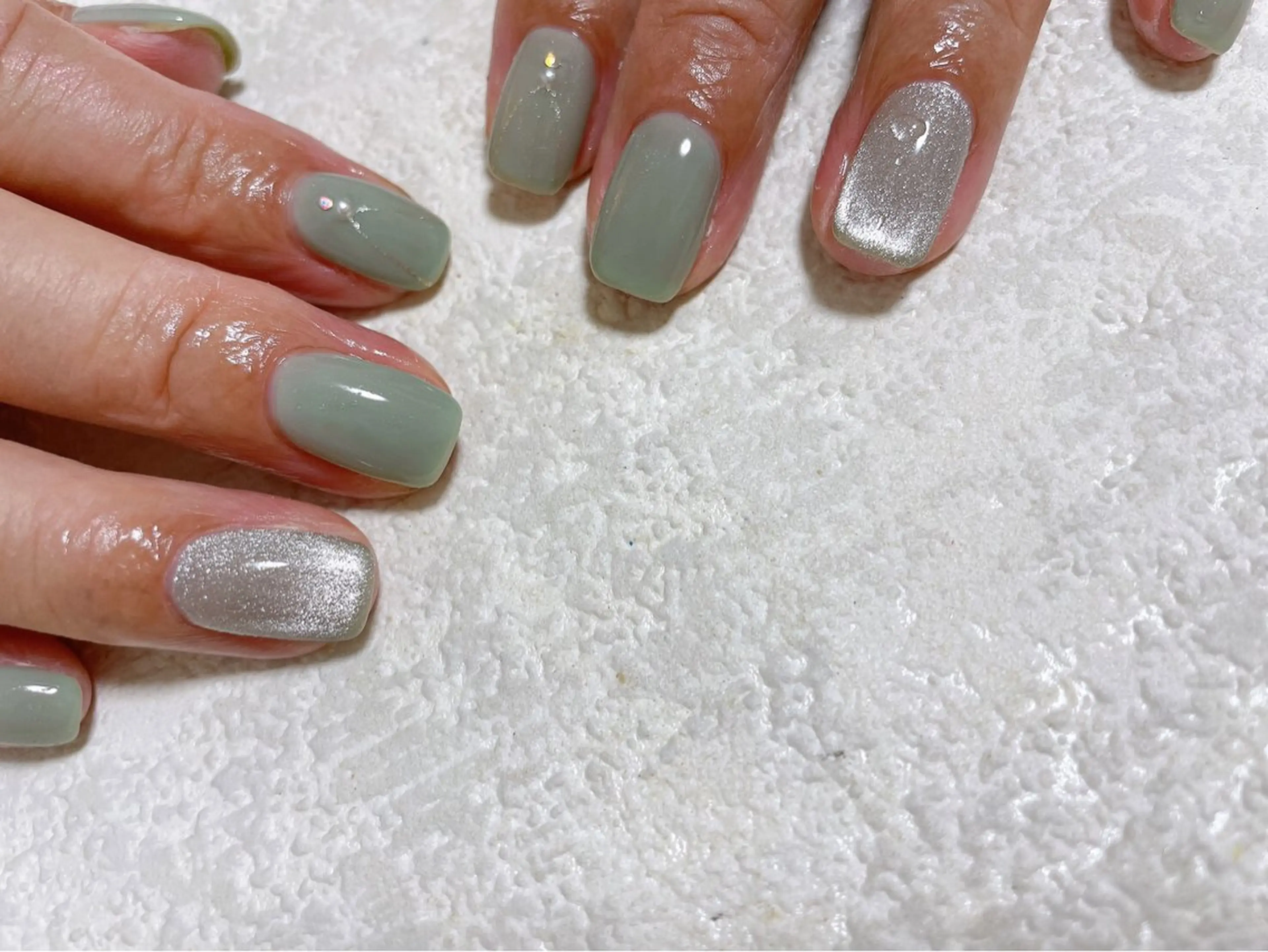 ネイル オーロラネイル フットネイル フレンチネイル ジェルネイル 韓国ネイル ハンドネイル Mogu nail 二子玉川のネイルデザイン