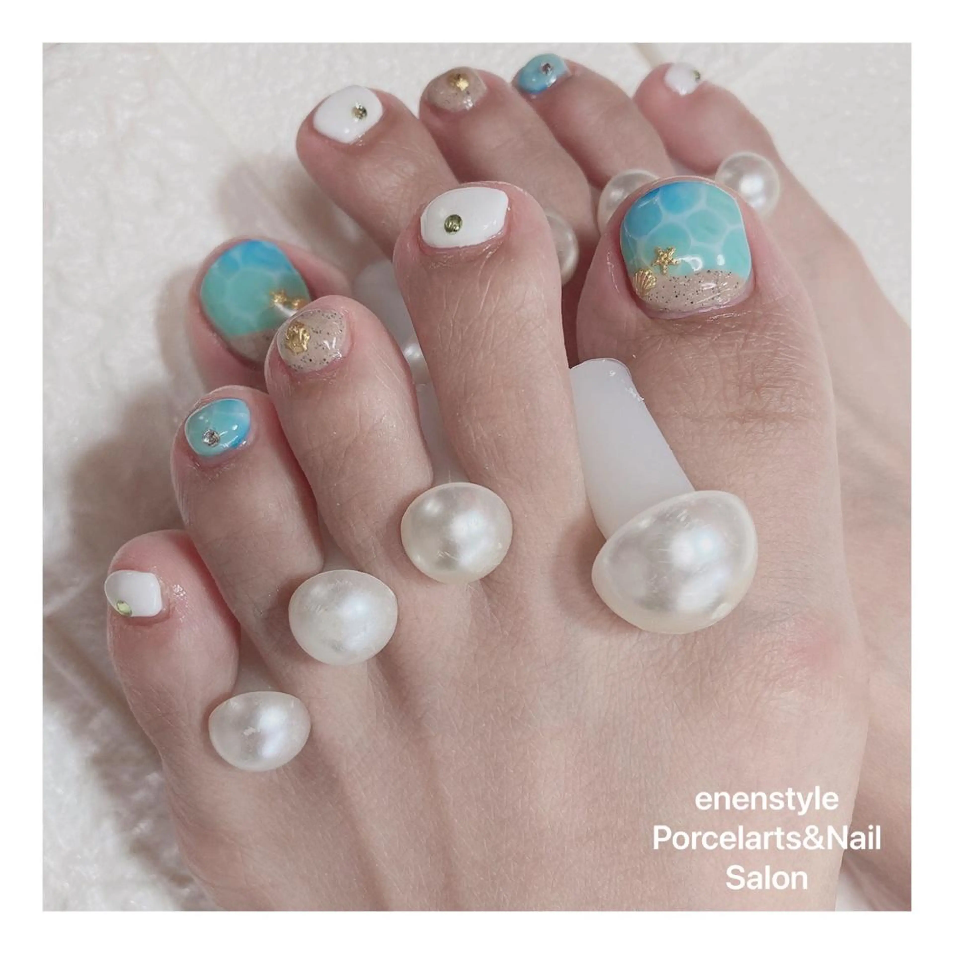 ショート ネイル ハンドネイル フットネイル 👑enen style👑のネイルデザイン