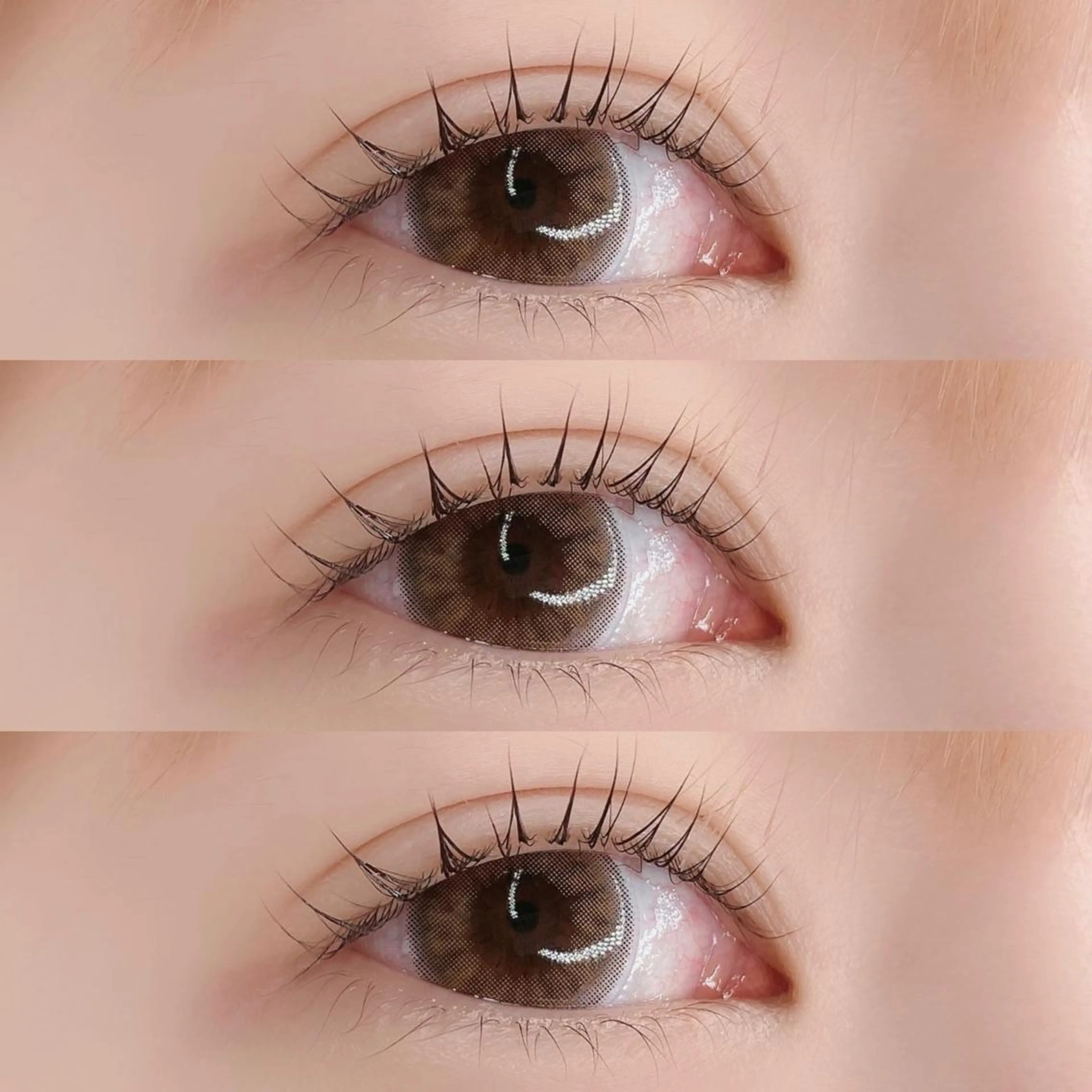 マツエク・マツパ 束感まつ毛 フラットラッシュ 韓国風マツエク パリジェンヌラッシュリフト ボリュームラッシュ 肌に馴染むハイトーン /ミルクティーカラーのヘアスタイル