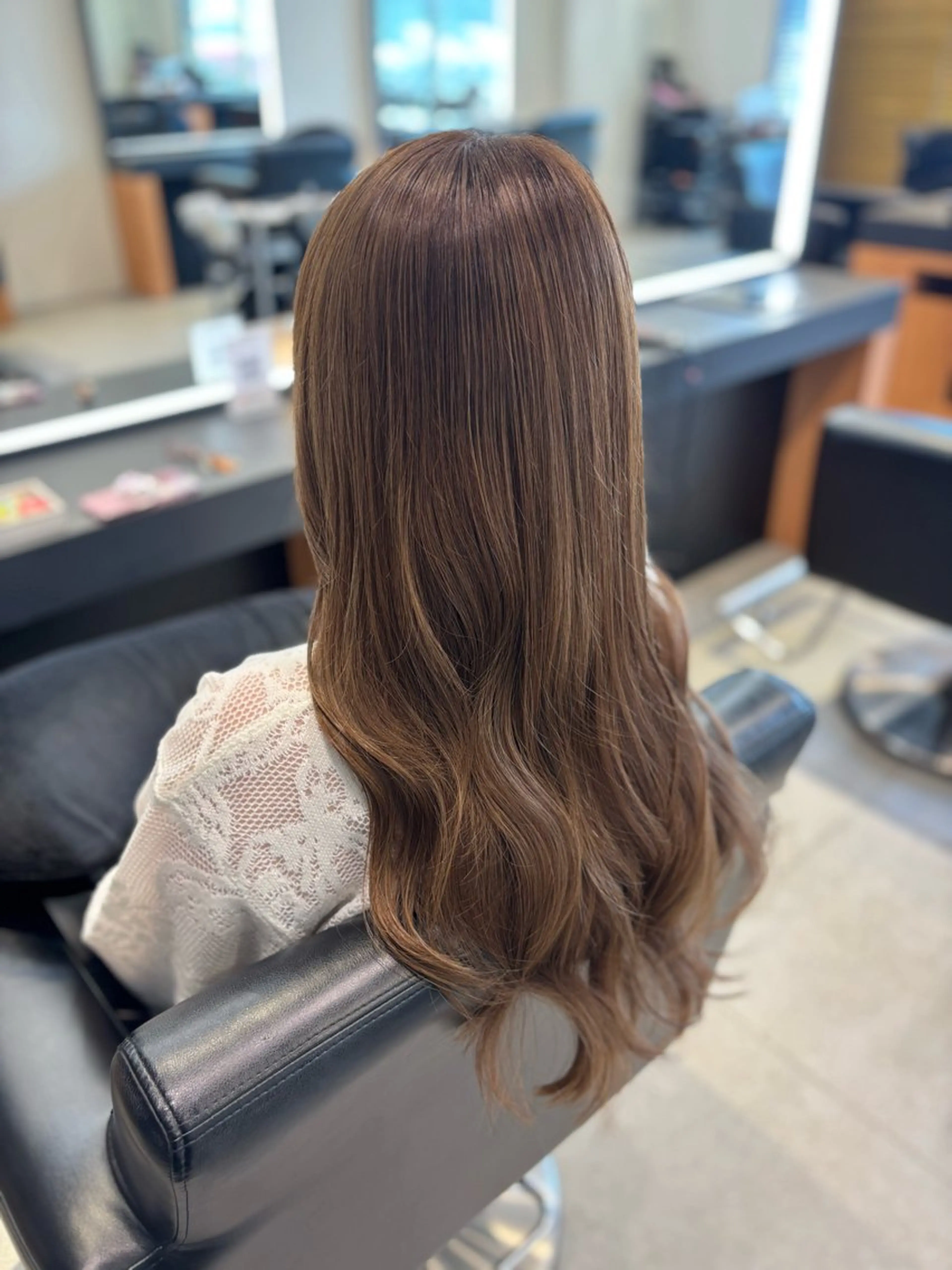 ロング カラー ベージュカラー ブリーチ 透明感カラー ブリーチなしカラー ヘアカラー トリートメント 髪質改善/伏見 RABU(ému)のヘアスタイル