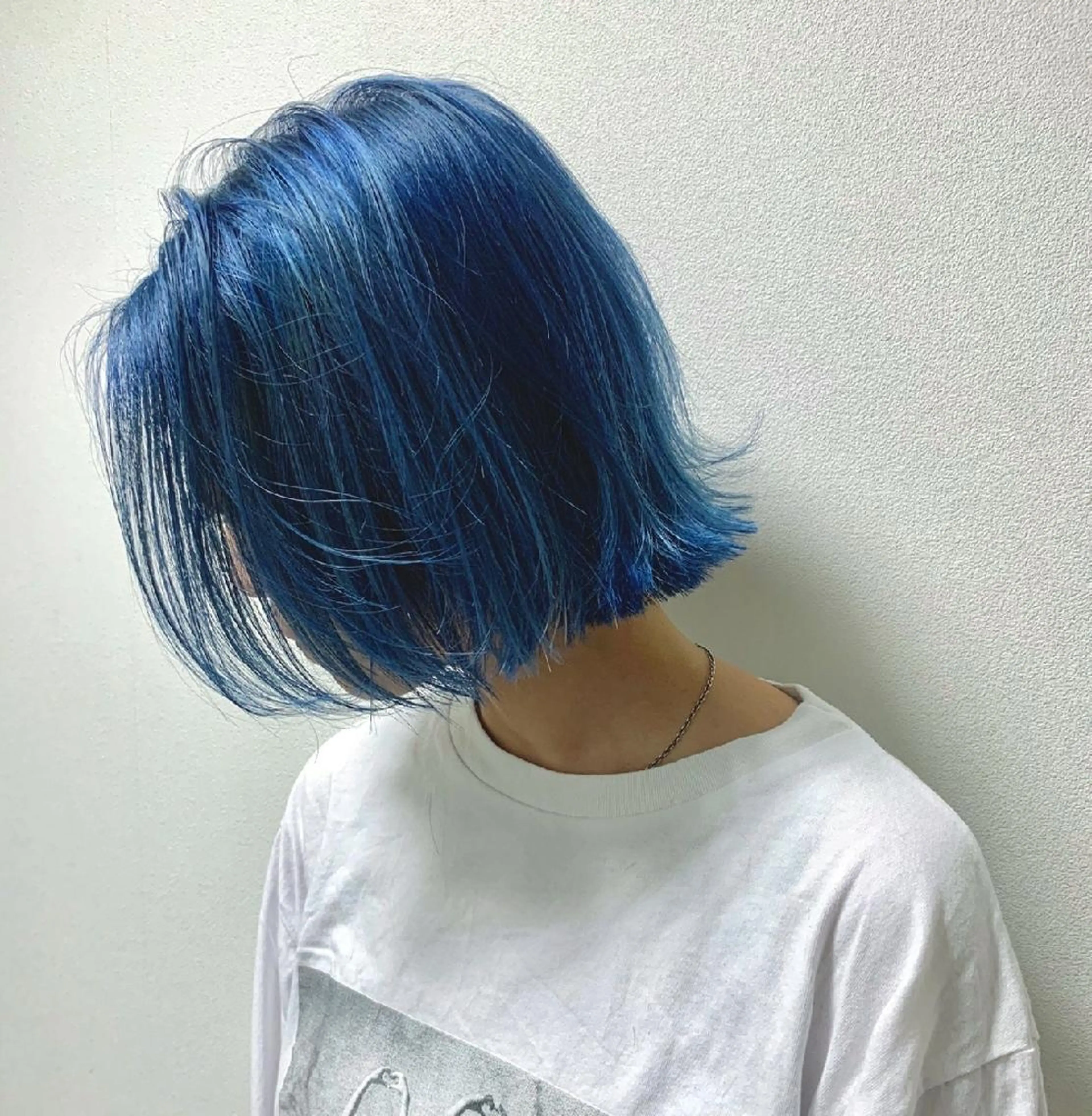 ミディアム カラー アッシュ 黒髪 ブルーカラー ブルーアッシュ ブルーブラック N° aria 三軒茶屋のヘアスタイル