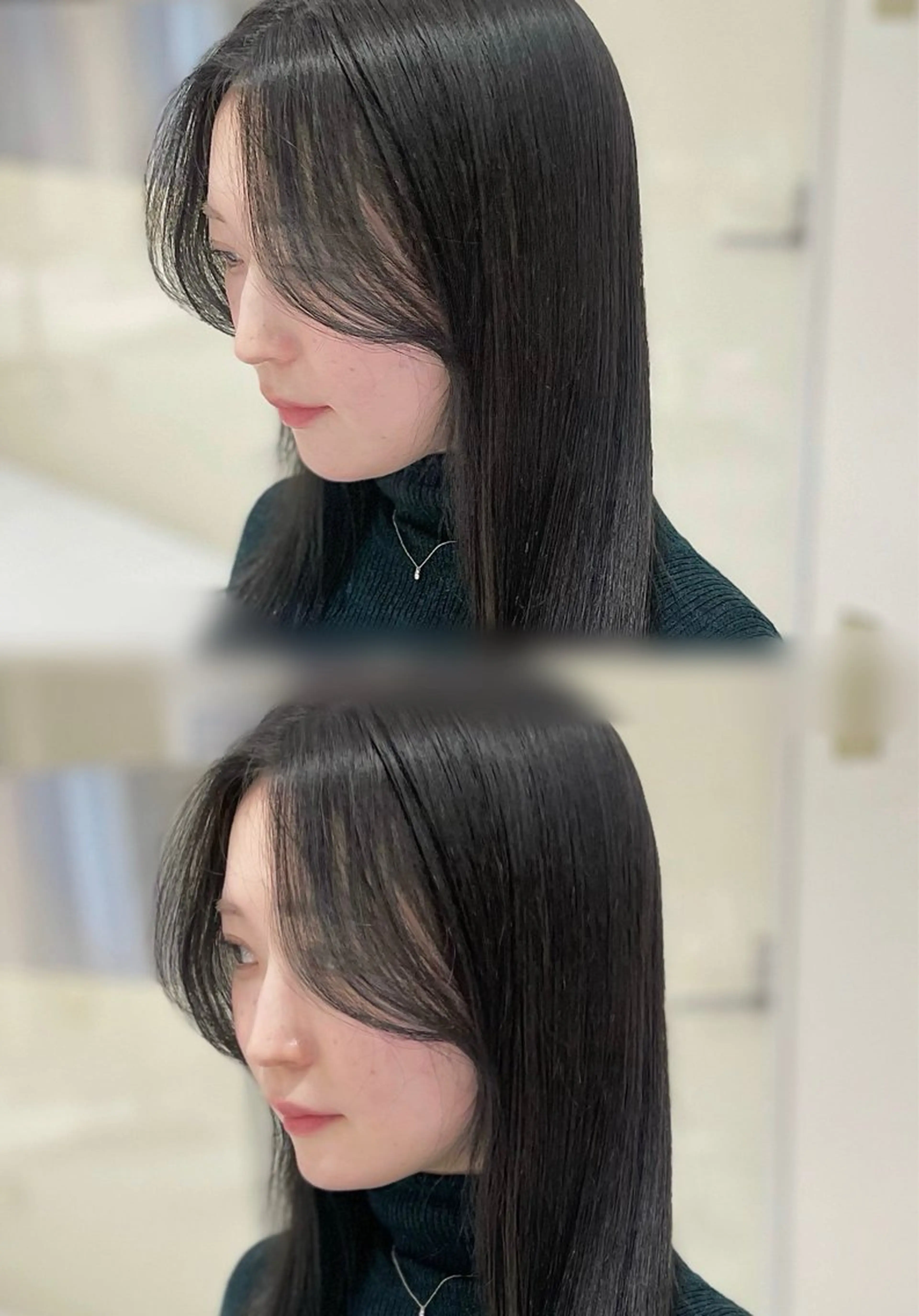 ロング カラー かきあげバング ロング サイドバング 小顔カット motel所属・雰囲気引き出す ✨大人レディのヘアスタイル