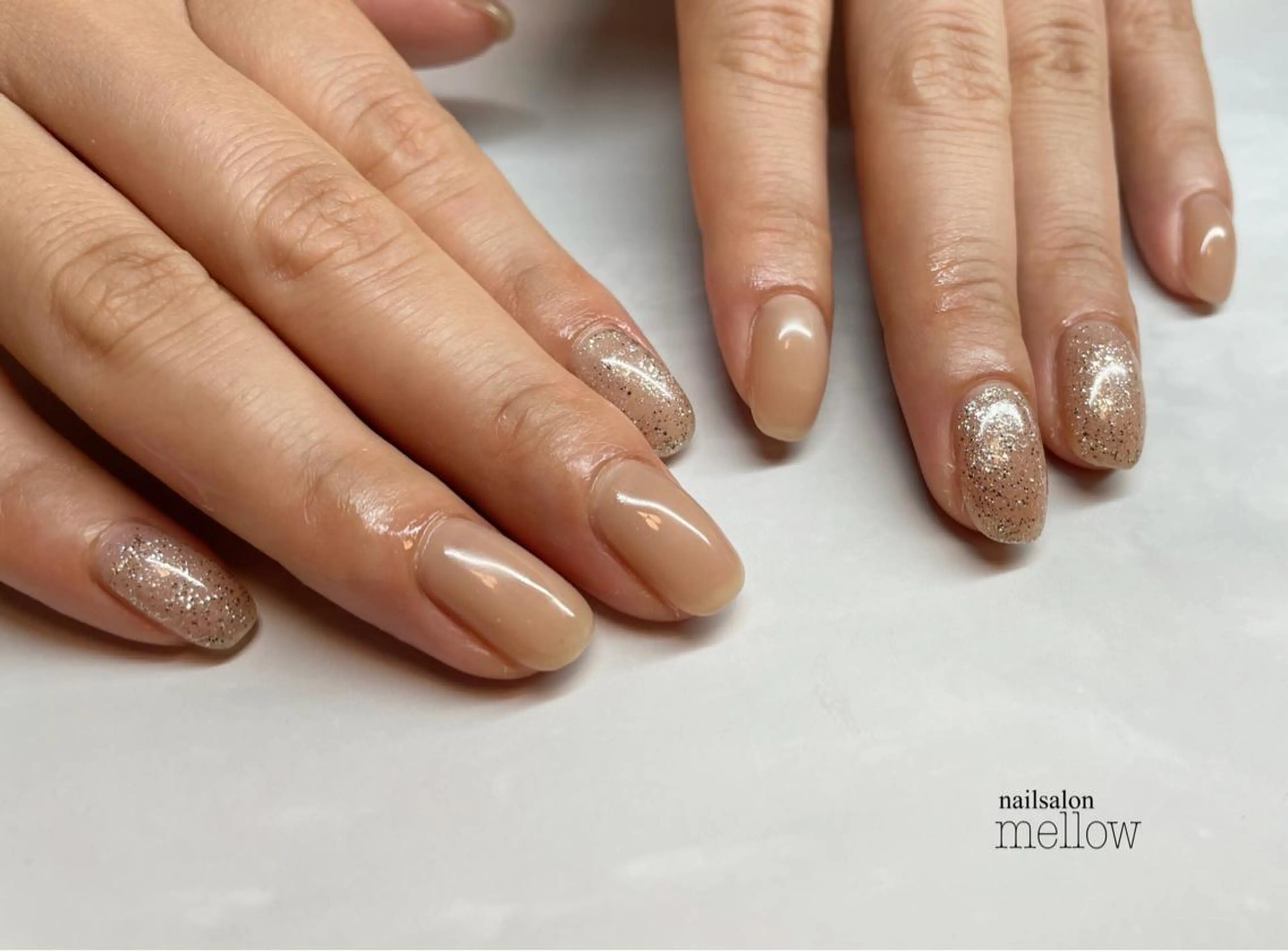 ネイル ブラウン ラメ(グリッター) 大山 浩美のネイルデザイン