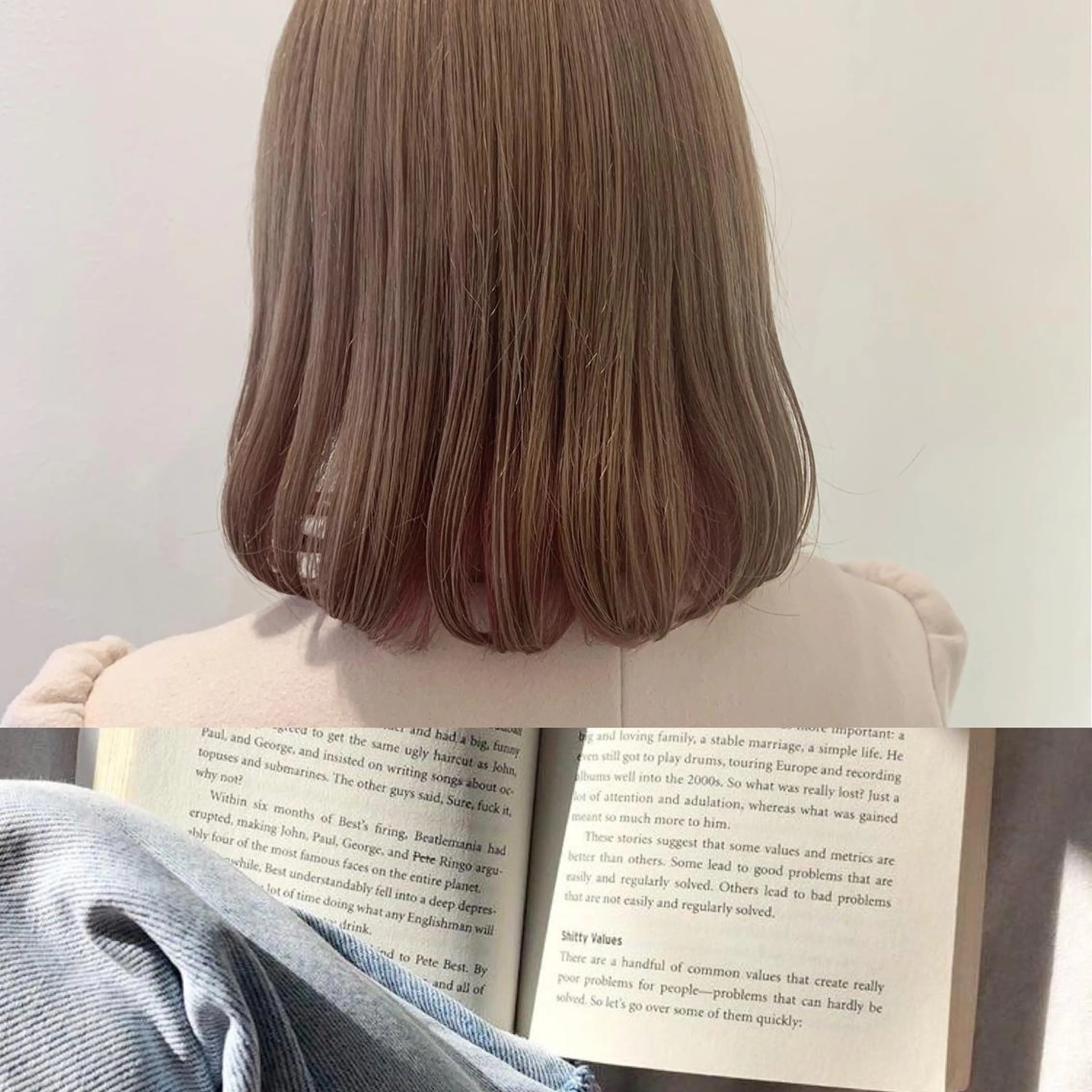 ミディアム レイヤー×グレージュ /ピンク🩷mioのヘアスタイル