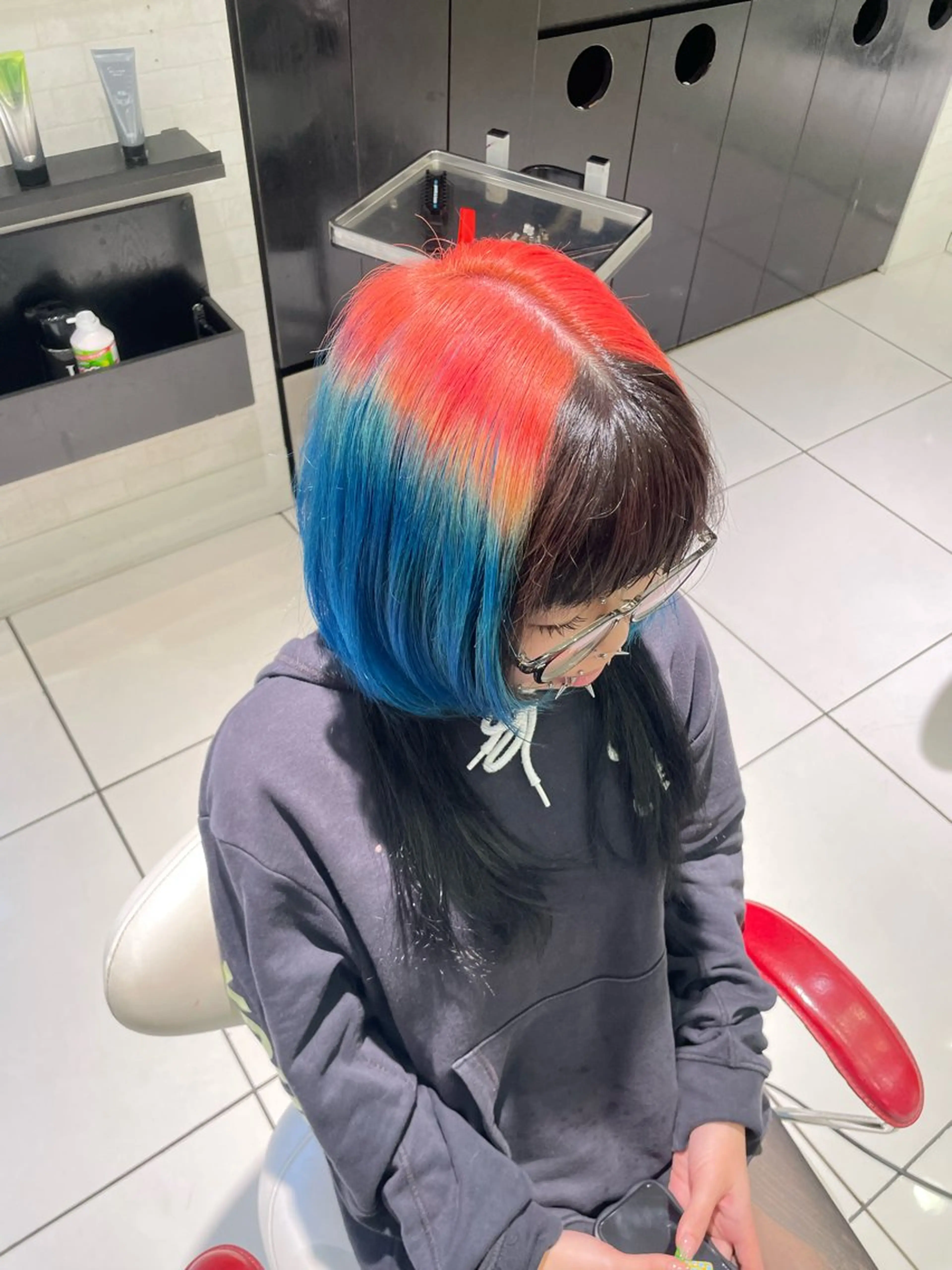 ミディアム カラー 💈髪質改善特化💈 岡田 侑輝のヘアスタイル