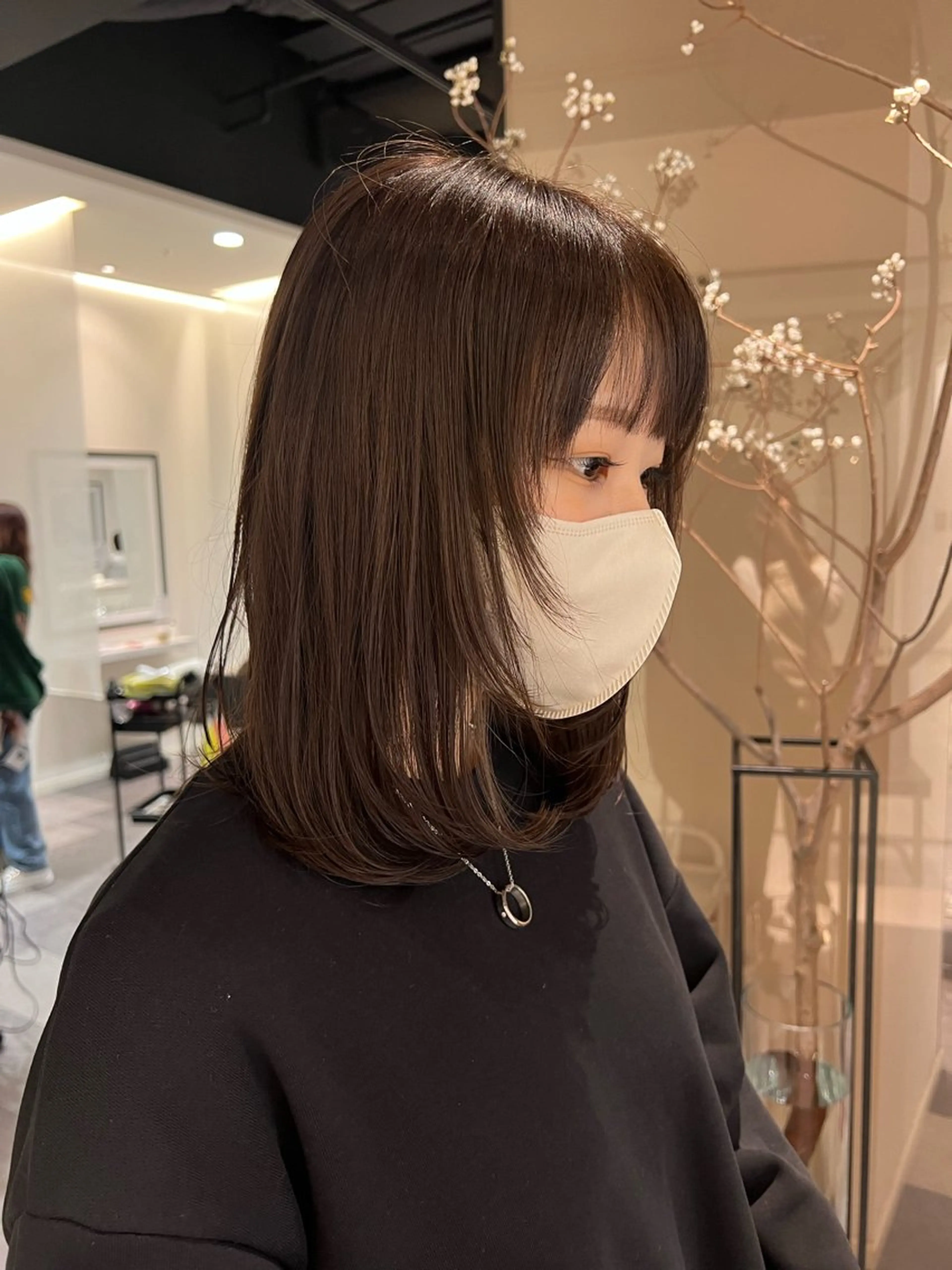 セミロング カラー ベージュカラー ブラウンカラー ブラウンベージュ 透明感カラー レイヤーカット 💎K-two名古屋 安田ちづる💎のヘアスタイル