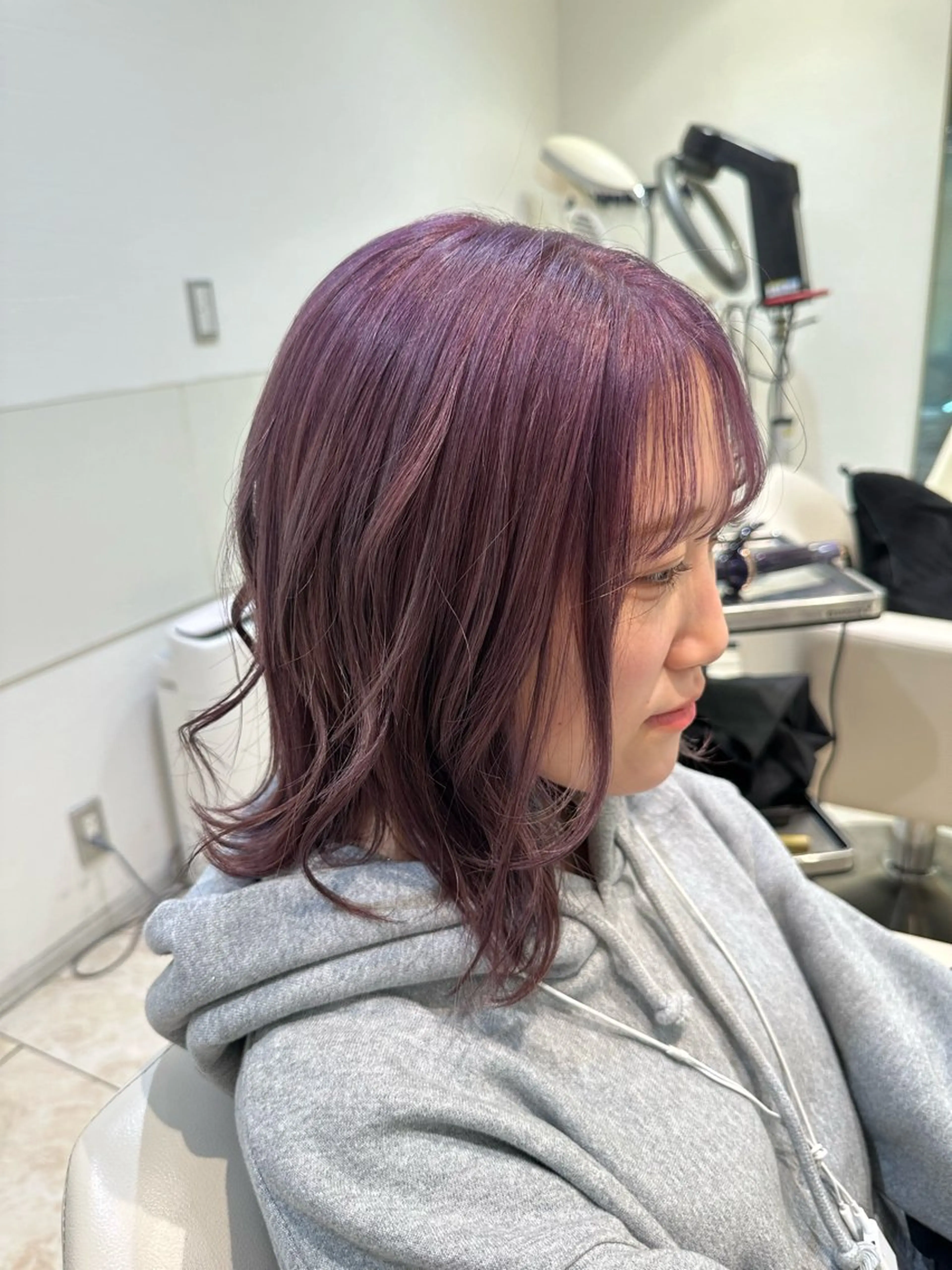 ミディアム カラー 波巻パーマ/毛流れ パーマ☘️りゅうせいのヘアスタイル