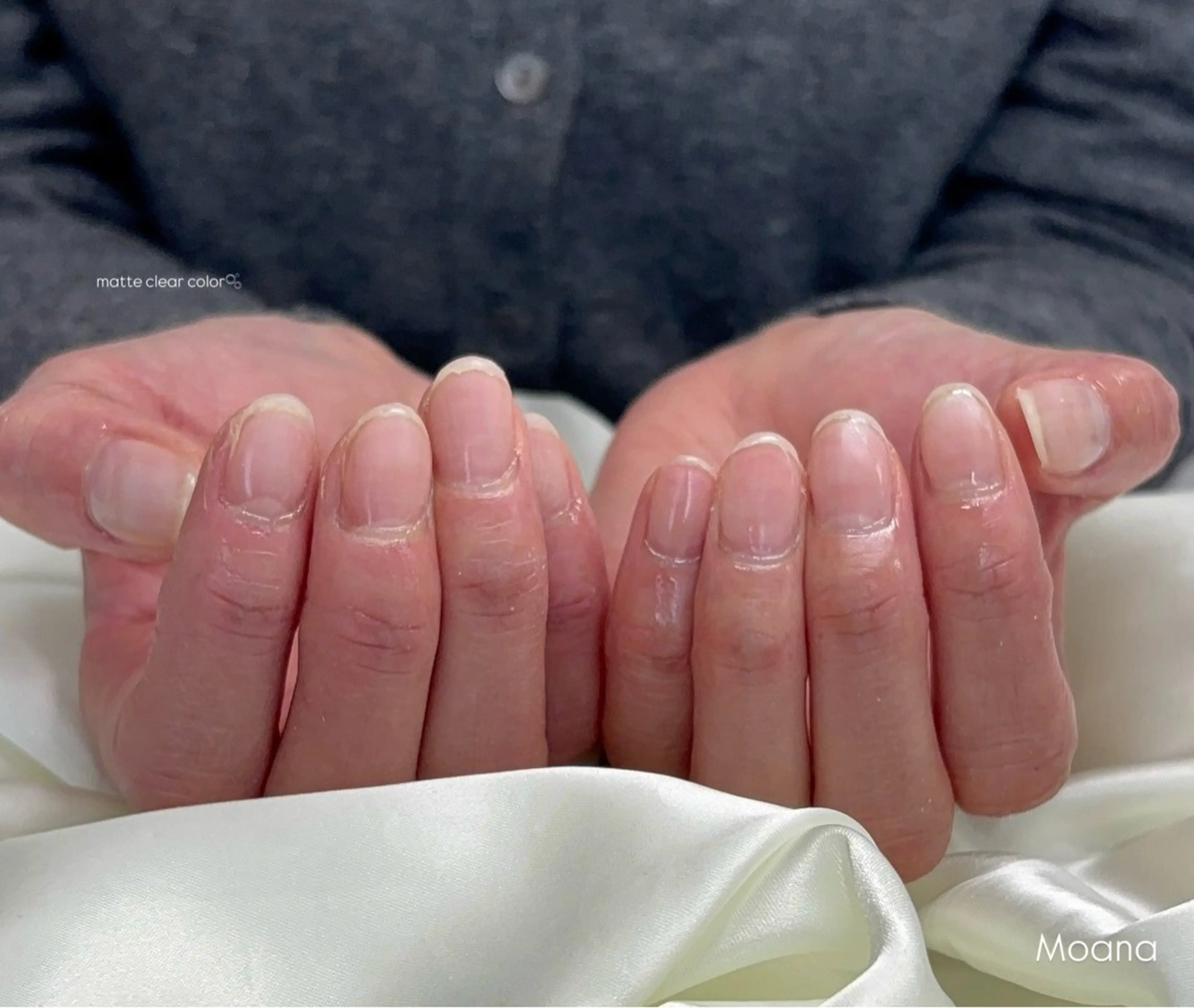 ネイル クリアネイル マットネイル シンプルネイル Moana nail Hiyoriのネイルデザイン