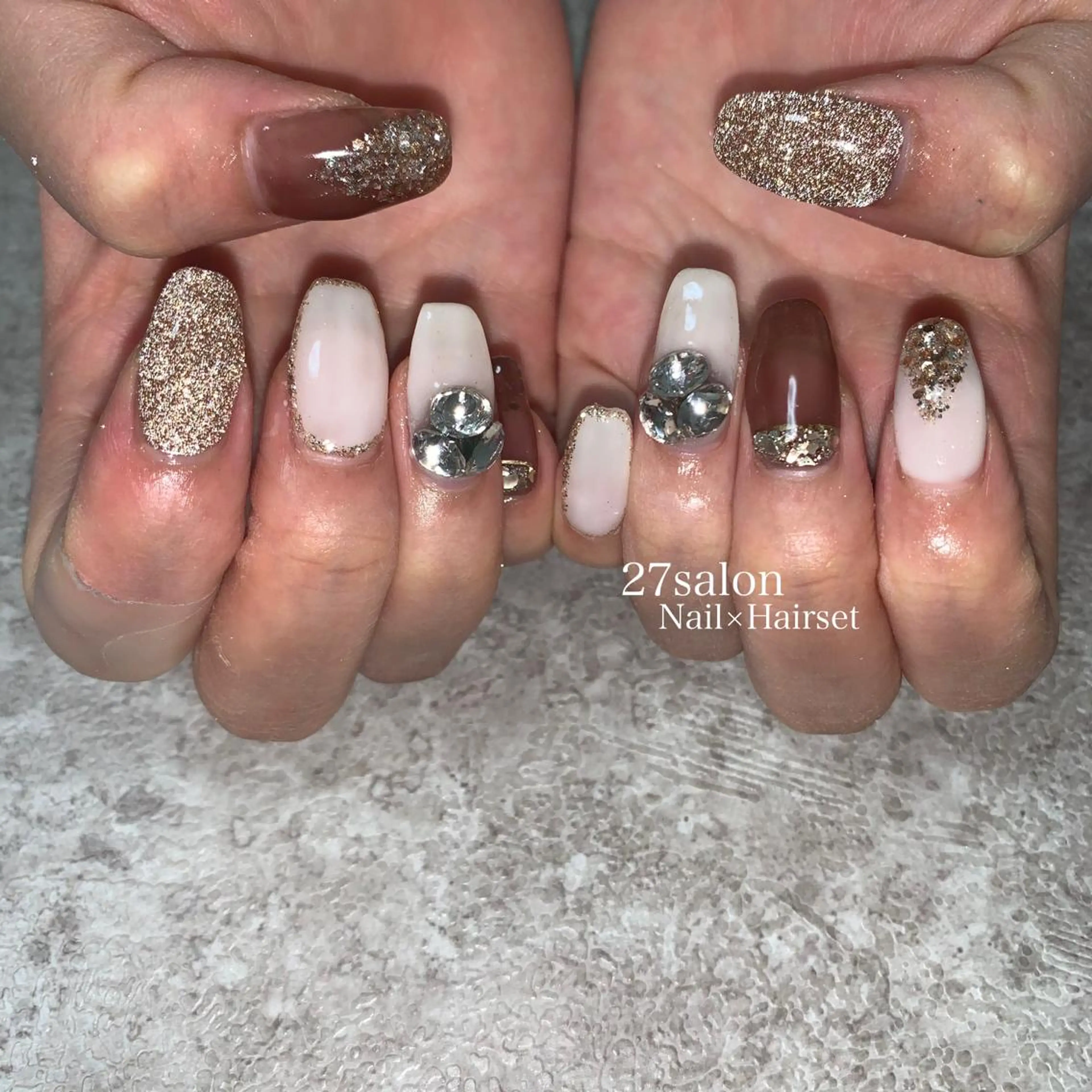 ネイル フラッシュネイル ハンドネイル 27salon yuinaのネイルデザイン