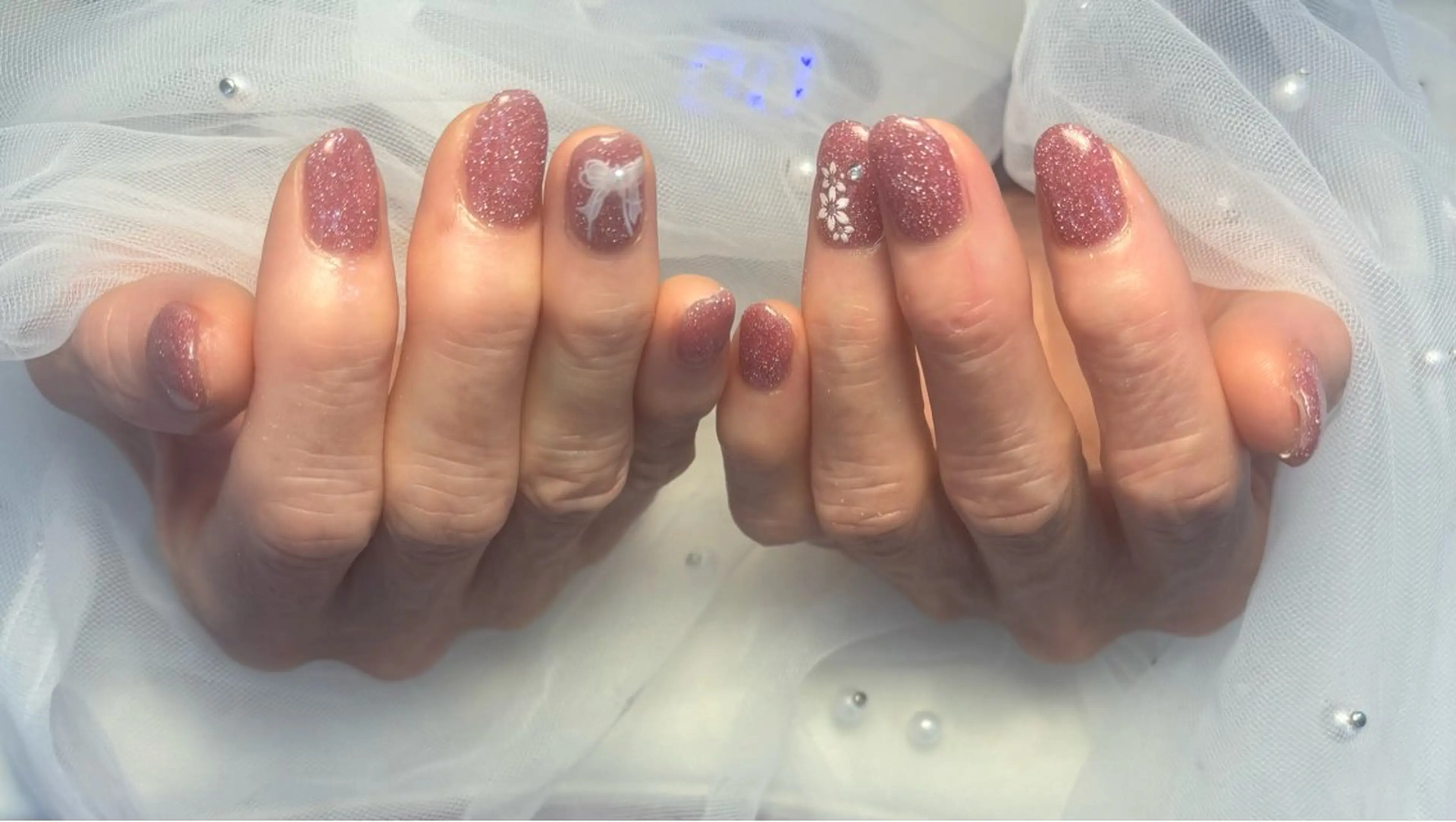 ネイル フラッシュネイル フットネイル フレンチネイル ジェルネイル ガラスフレンチ ハンドネイル Nail salon Natulalのネイルデザイン