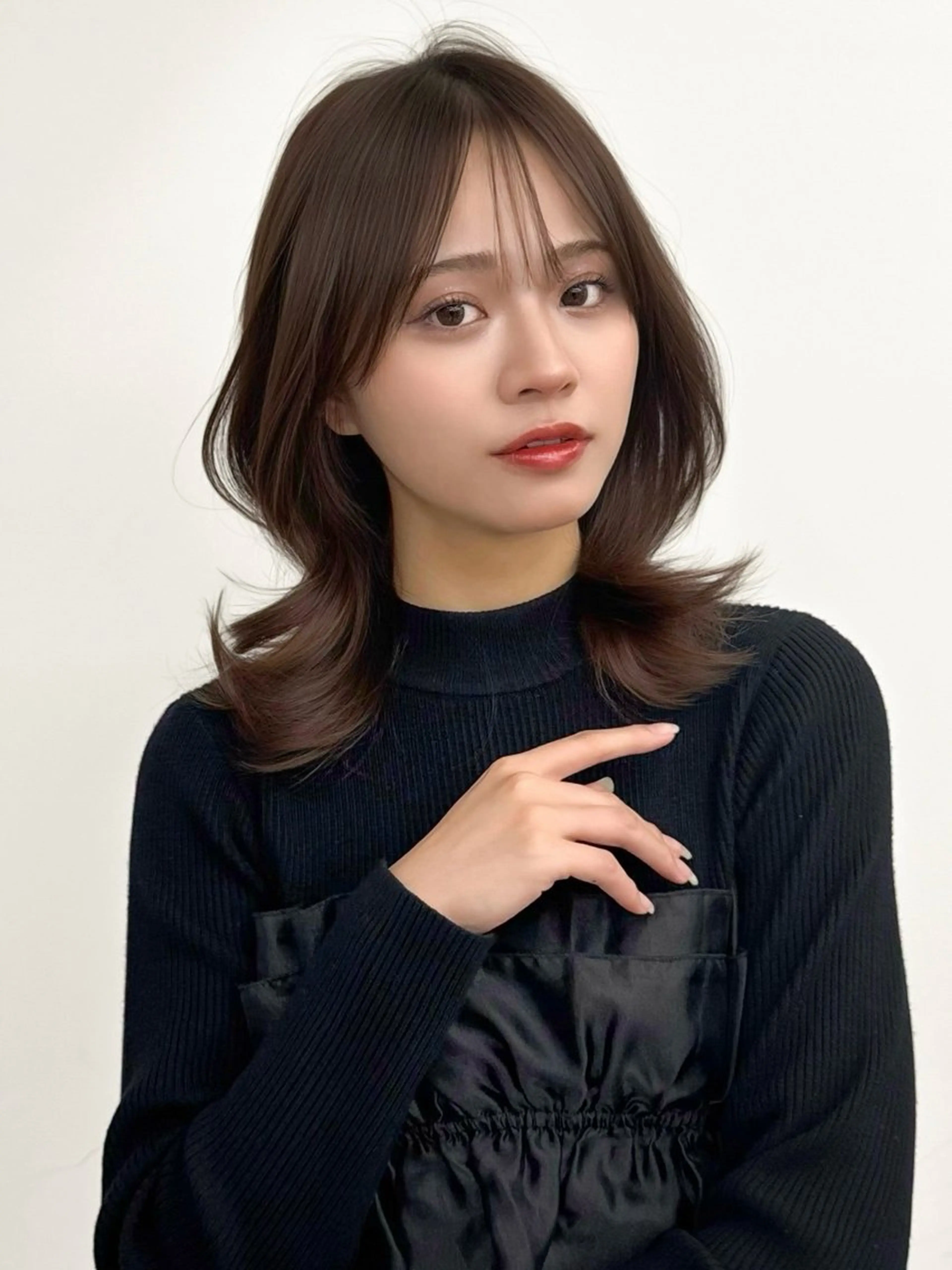 ミディアム カラー ヘアアレンジ カット ヘアカラー トリートメント 顔周り&ミディアム 特化/池袋/kokiのヘアスタイル