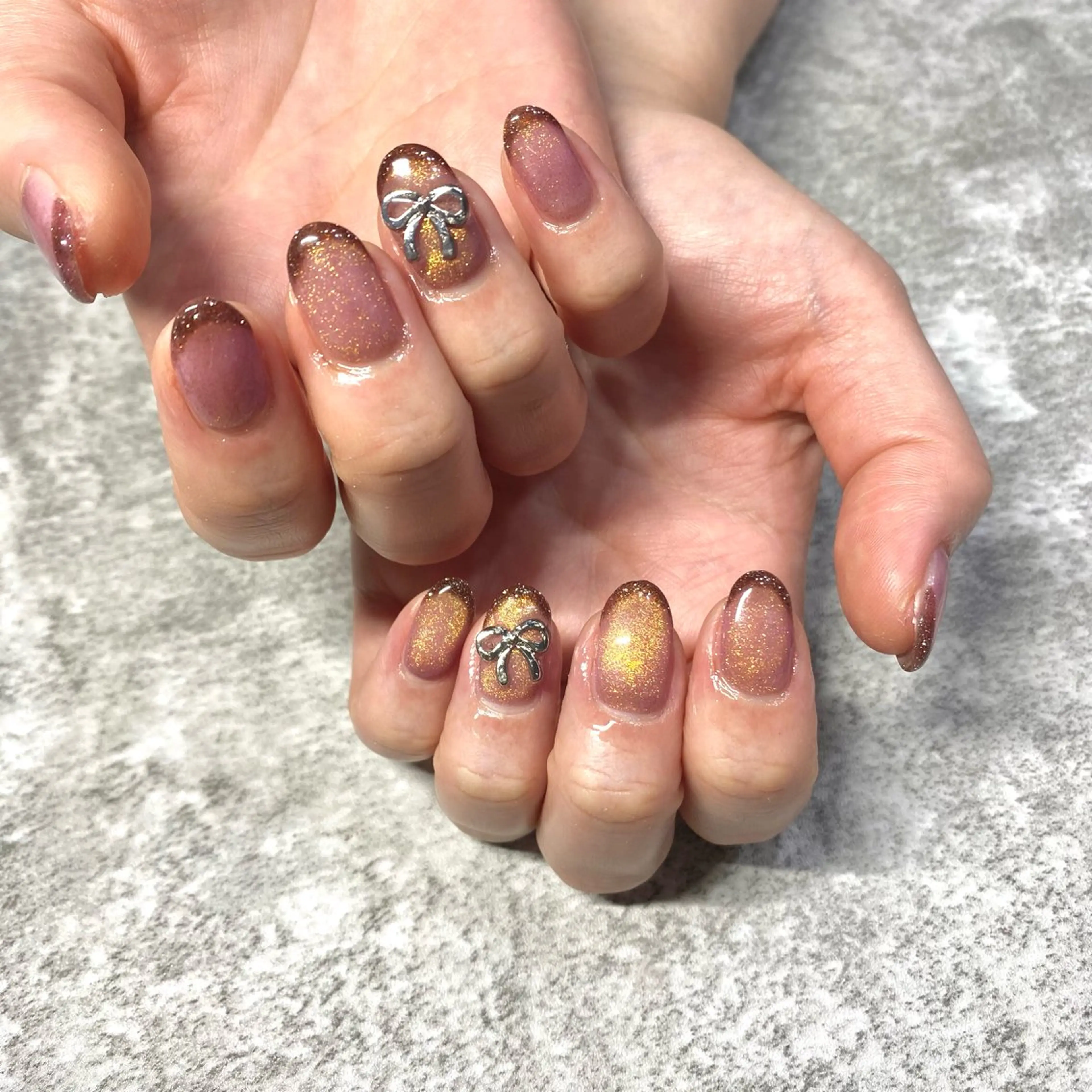 ネイル フラッシュネイル フレンチネイル ラメ(グリッター) マグネットネイル ハンドネイル ★Rinail... .のネイルデザイン